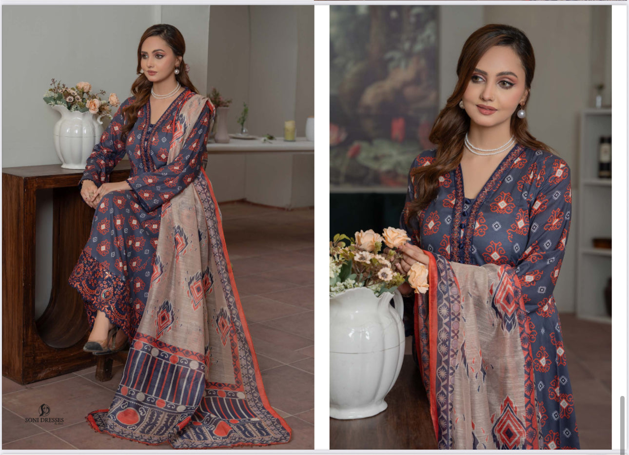 Pakistani Salwar Kameez suit by Saree Ghor Charlotte, traditional ethnic wear for women with intricate embroidery and vibrant colors.