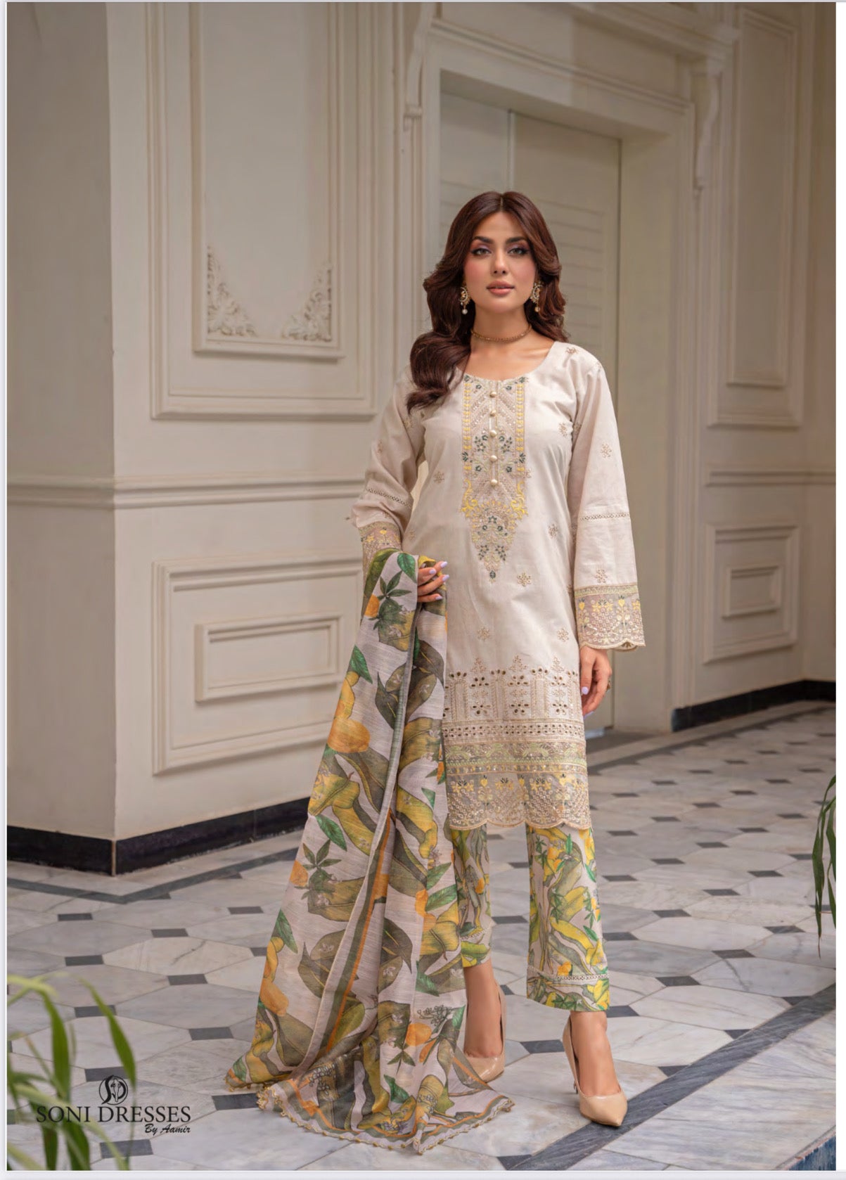 Pakistani Salwar Kameez Suit for women by Saree Ghor Charlotte, featuring traditional ethnic wear with vibrant fabric and intricate design.