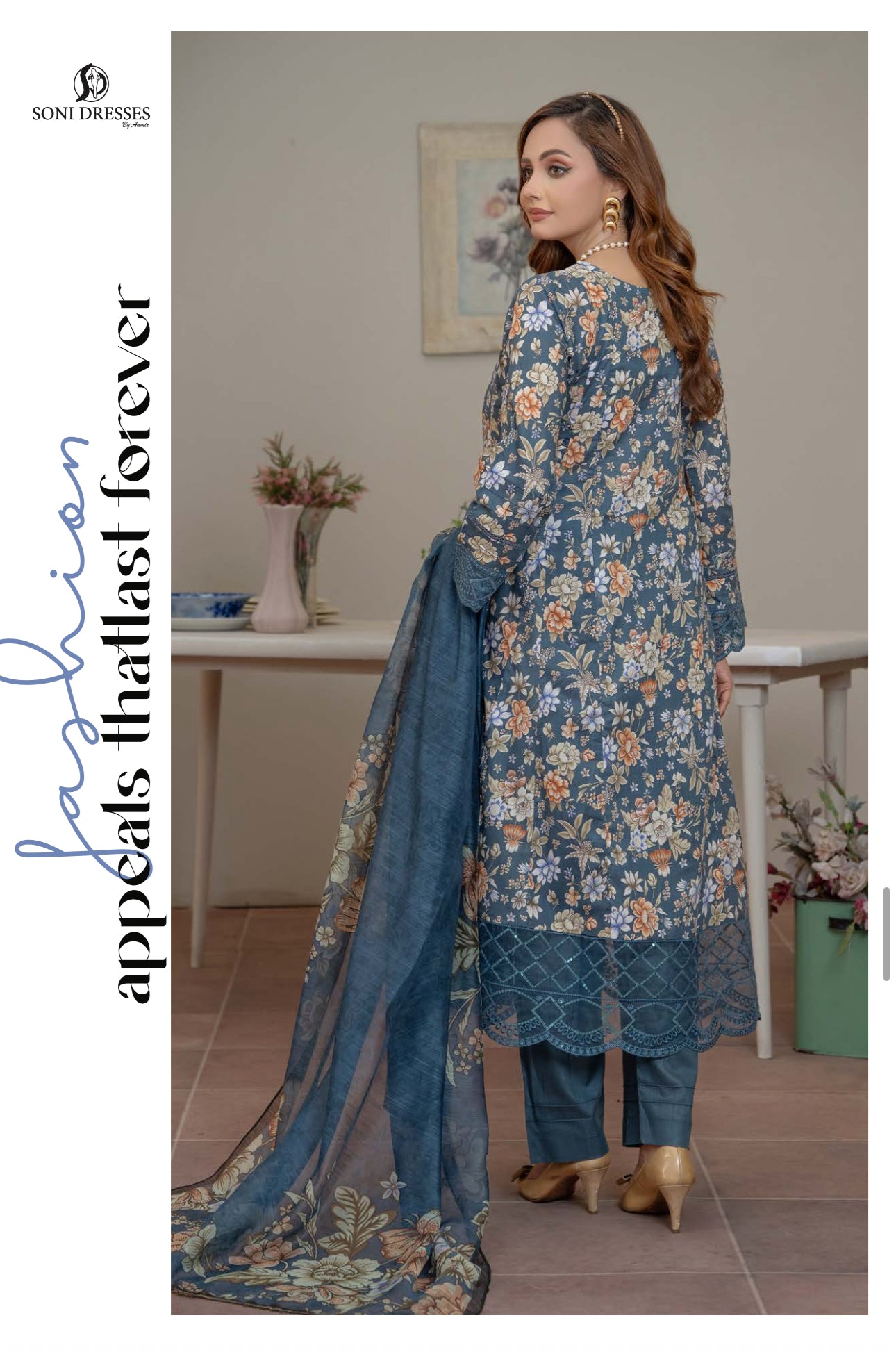 Pakistani Salwar Kameez suit by Saree Ghor Charlotte, featuring traditional ethnic wear for women with vibrant fabric and intricate design.