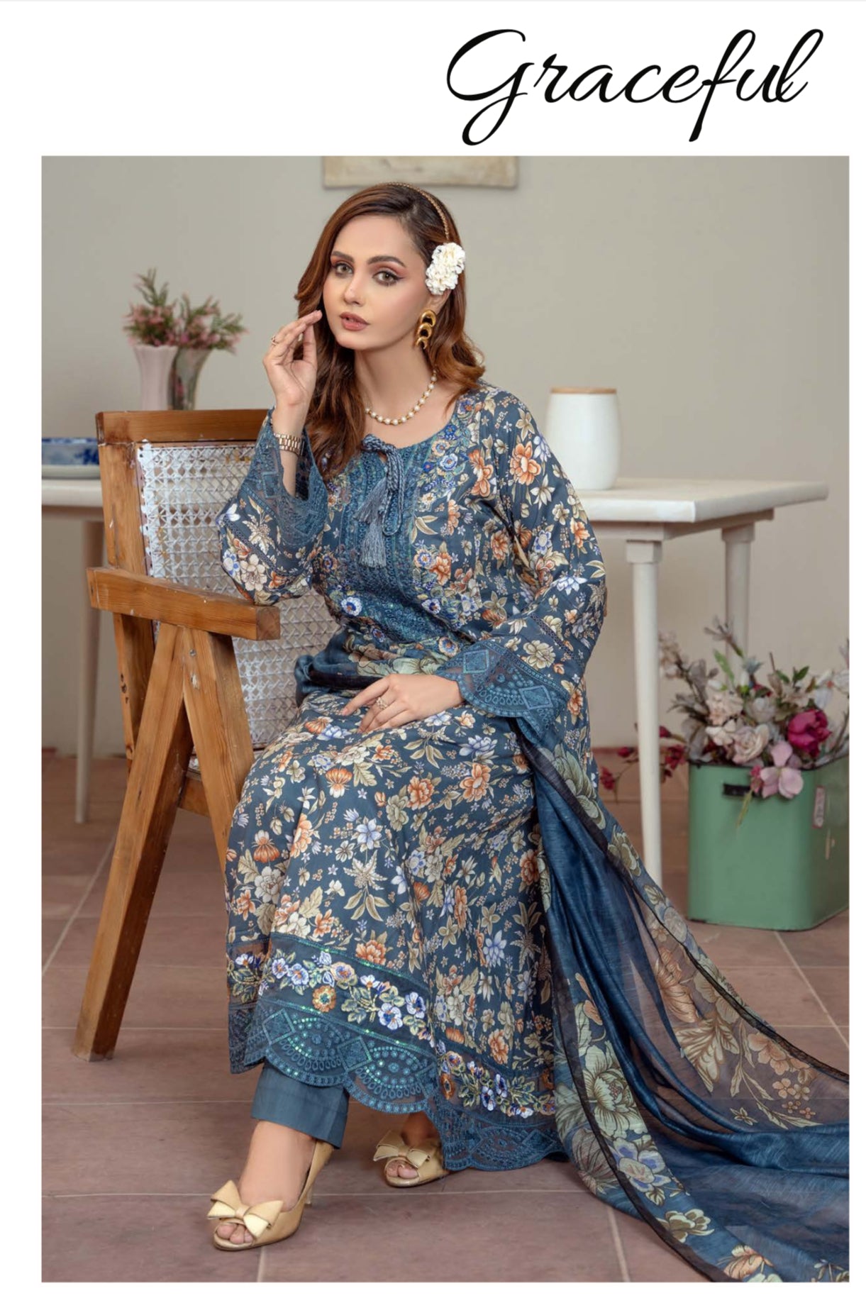 Pakistani Salwar Kameez suit by Saree Ghor Charlotte featuring vibrant ethnic wear for women with traditional design.