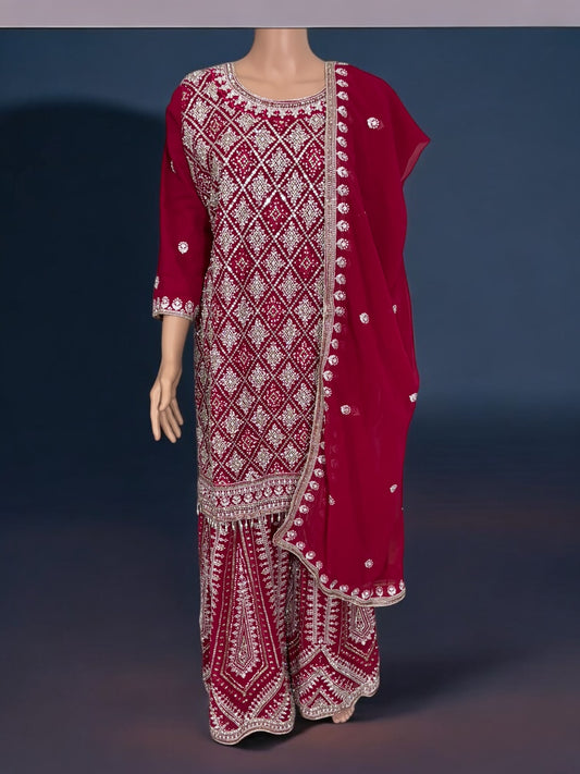 Rani Pink- Traditional Designer Salwar Kameez Suit- Ethnic Wear for Women - 226 - Saree Ghor Charlotte