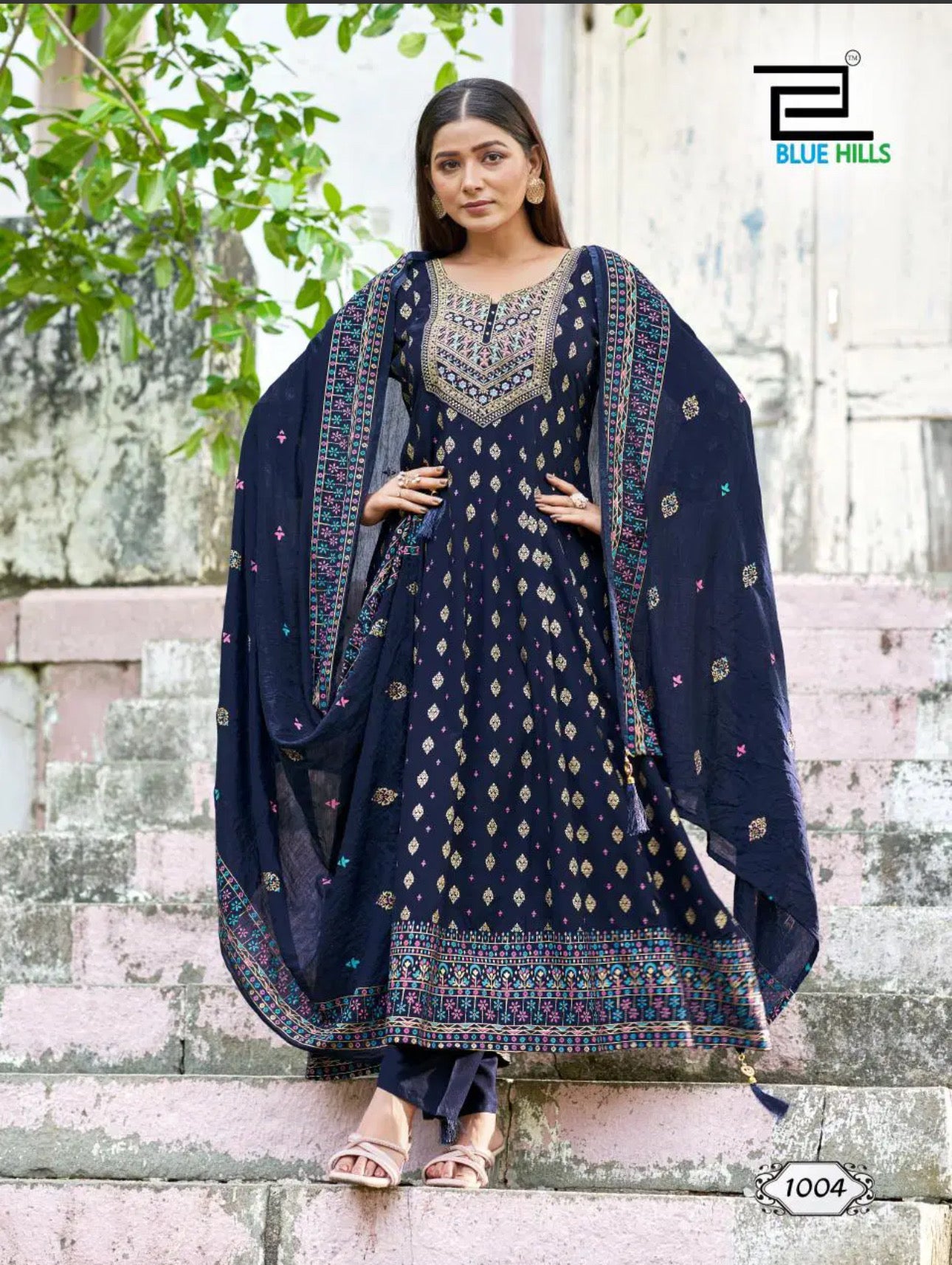 Elegant Rayon Salwar Kameez by Saree Ghor Charlotte featuring a matching pant and dupatta, ethnic wear for women.
