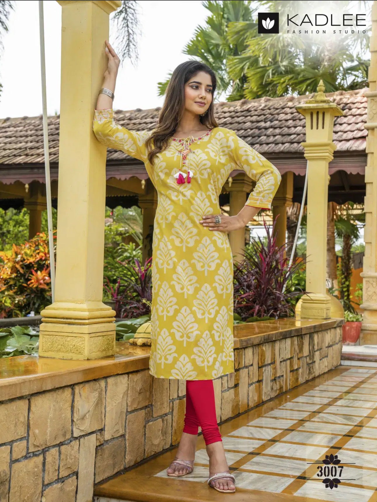 Rayon printed designer kurti from Saree Ghor Charlotte, soft fabric ethnic wear for women, part of salwar kameez ensemble.
