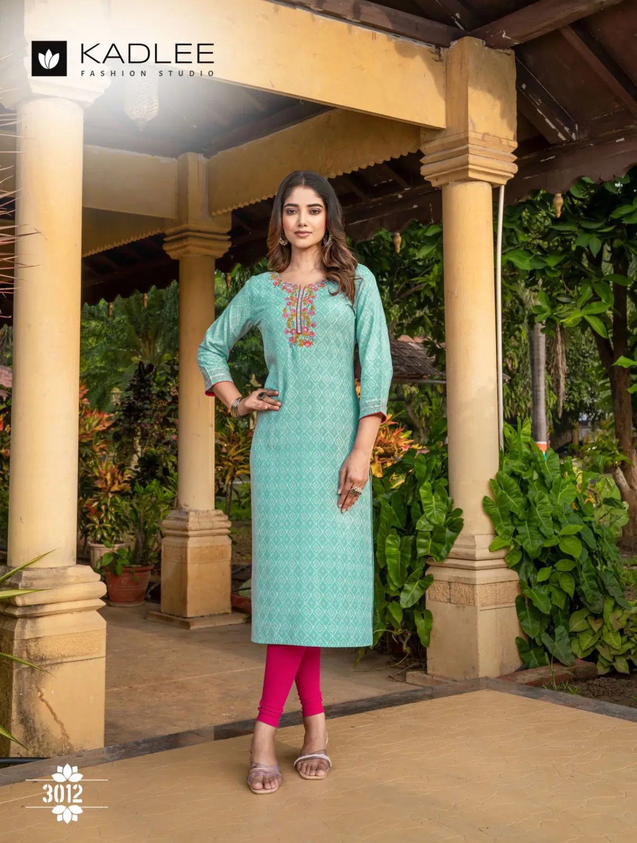 Rayon printed designer kurti from Saree Ghor Charlotte, soft fabric ethnic wear for women, paired with salwar kameez.
