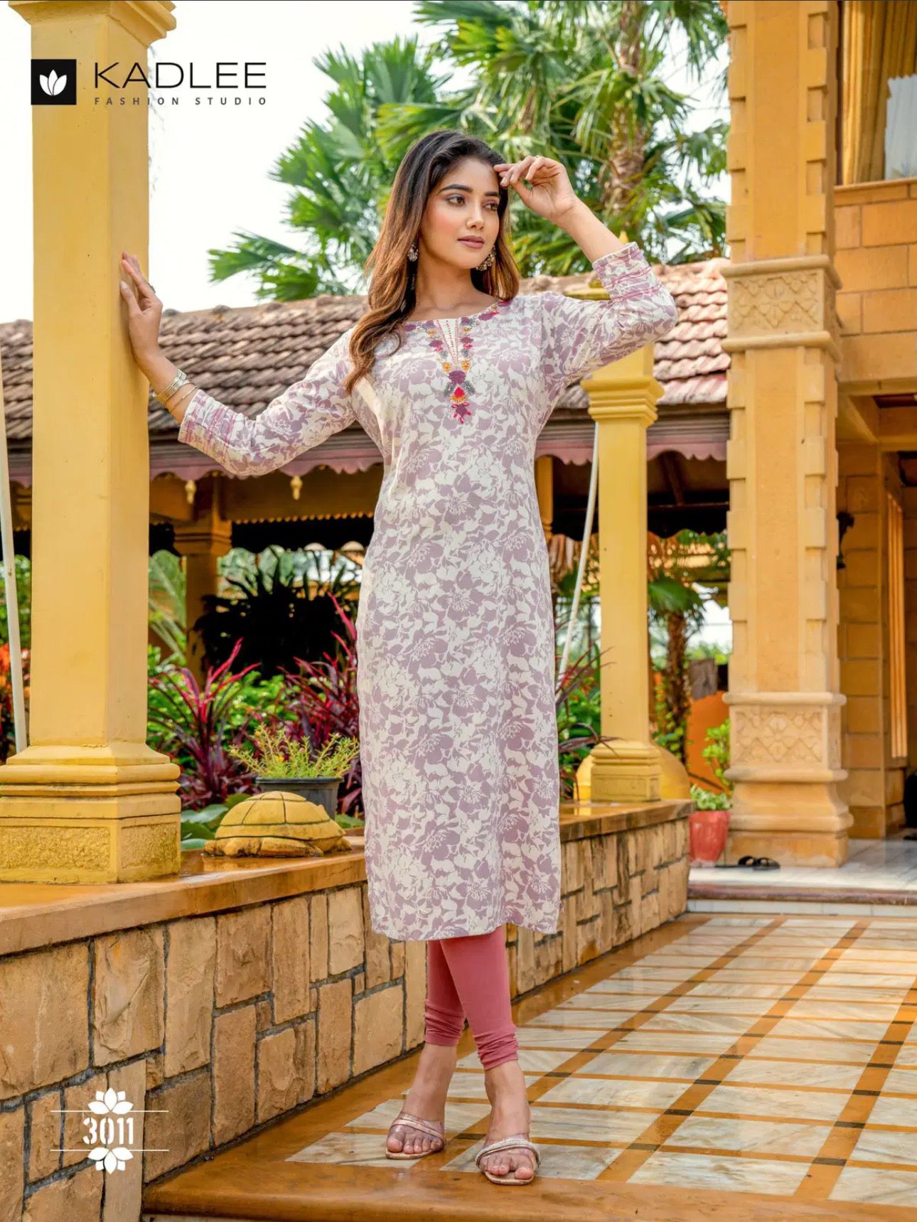 Rayon printed designer kurti from Saree Ghor Charlotte, soft fabric ethnic wear for women, paired with salwar kameez style.