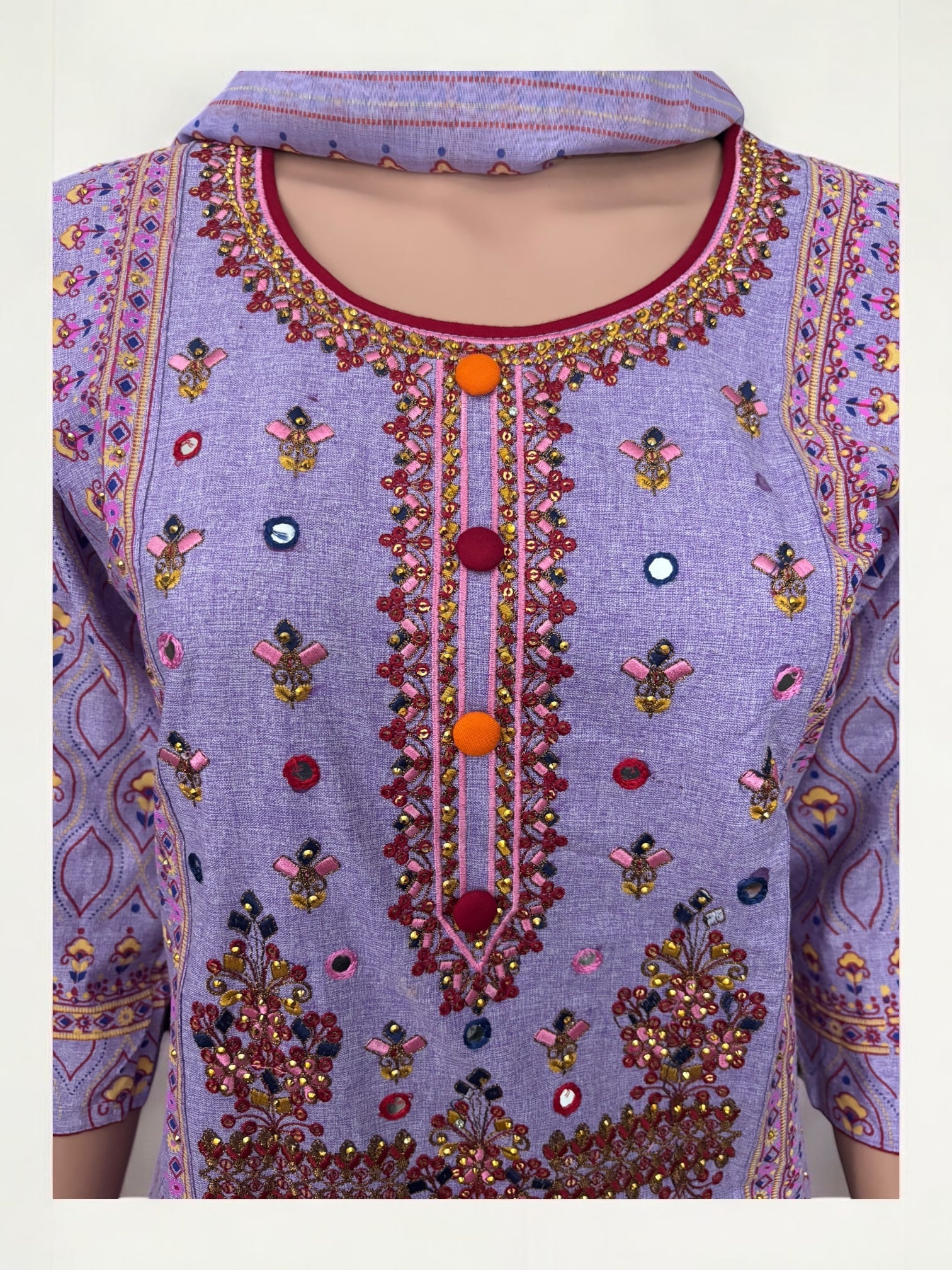 Traditional cotton Salwar Kameez suit by Saree Ghor Charlotte, featuring intricate designs and ethnic style for women.