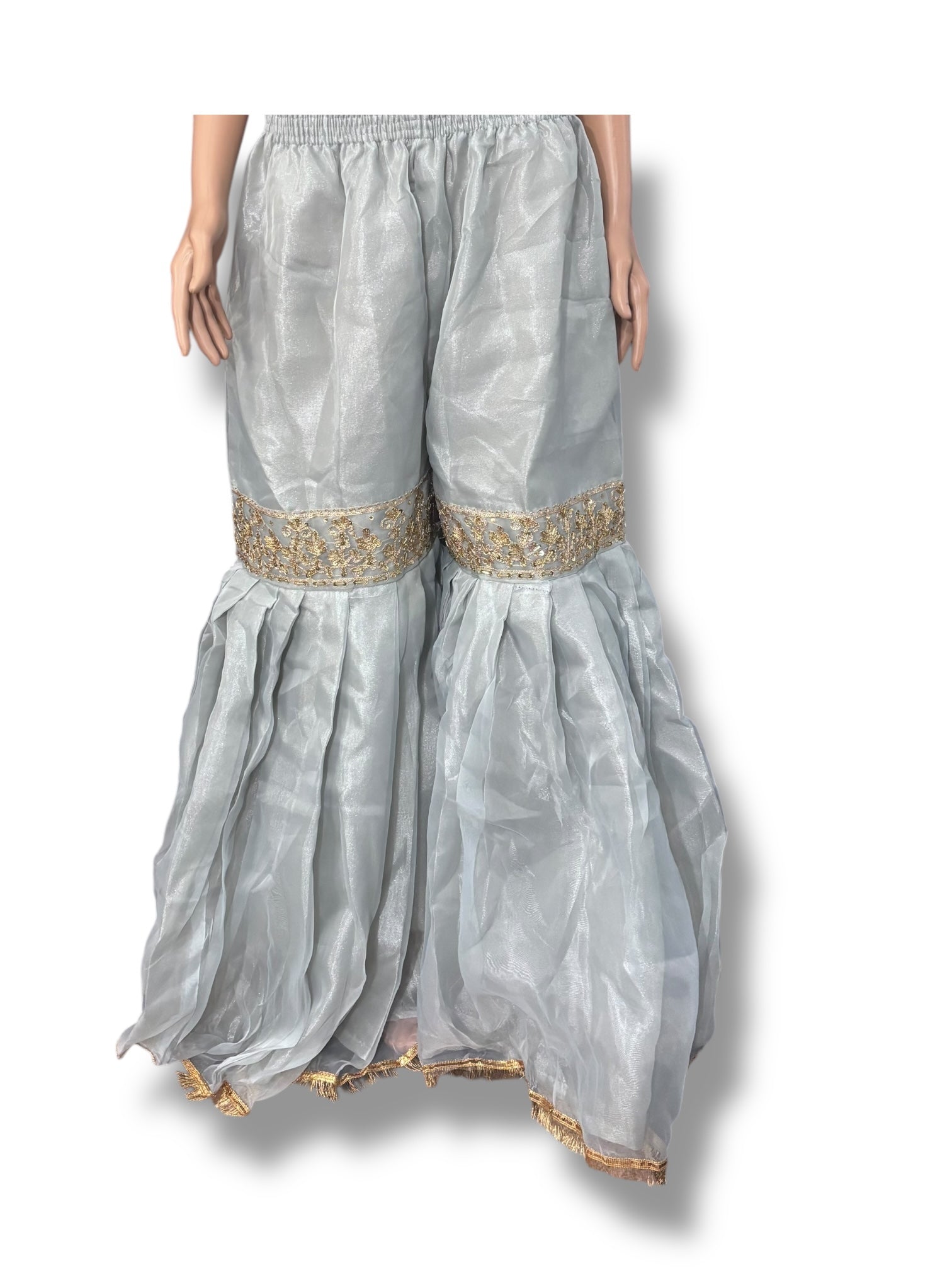 Traditional designer Gharara Salwar Kameez set by Saree Ghor Charlotte, showcasing intricate ethnic wear for women.