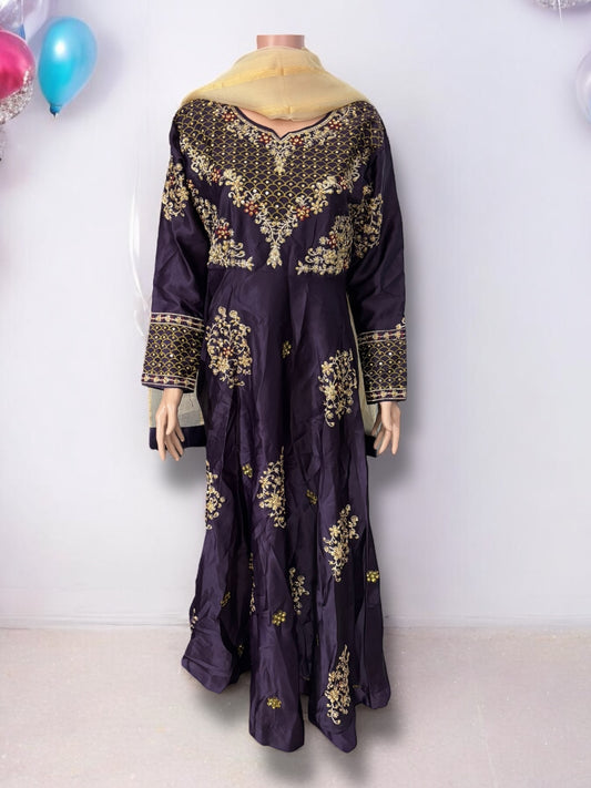 Traditional Designer Gown Set with Pant and Dupatta – Ethnic Wear for Women-10 - Saree Ghor Charlotte
