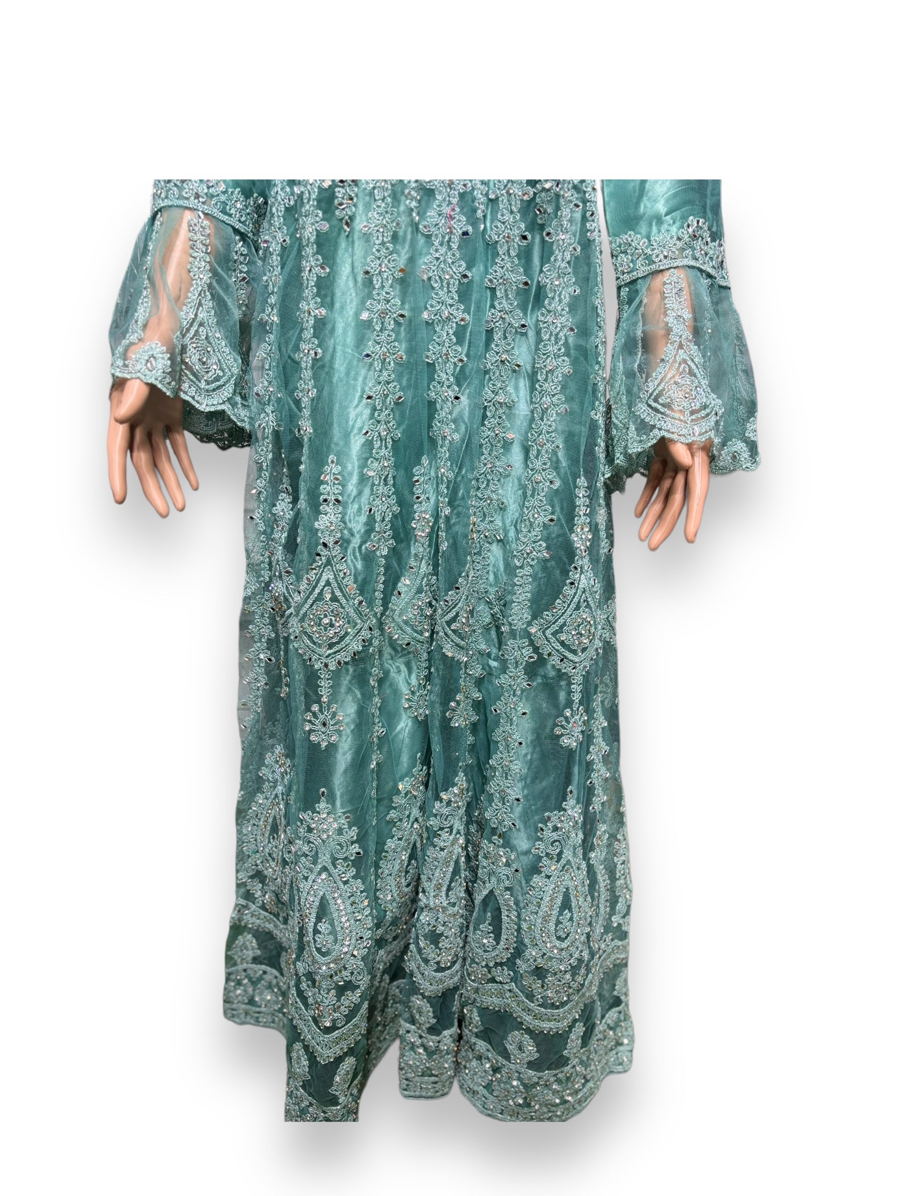 Traditional designer maxi gown by Saree Ghor Charlotte featuring intricate ethnic details, perfect for cultural wear for women.