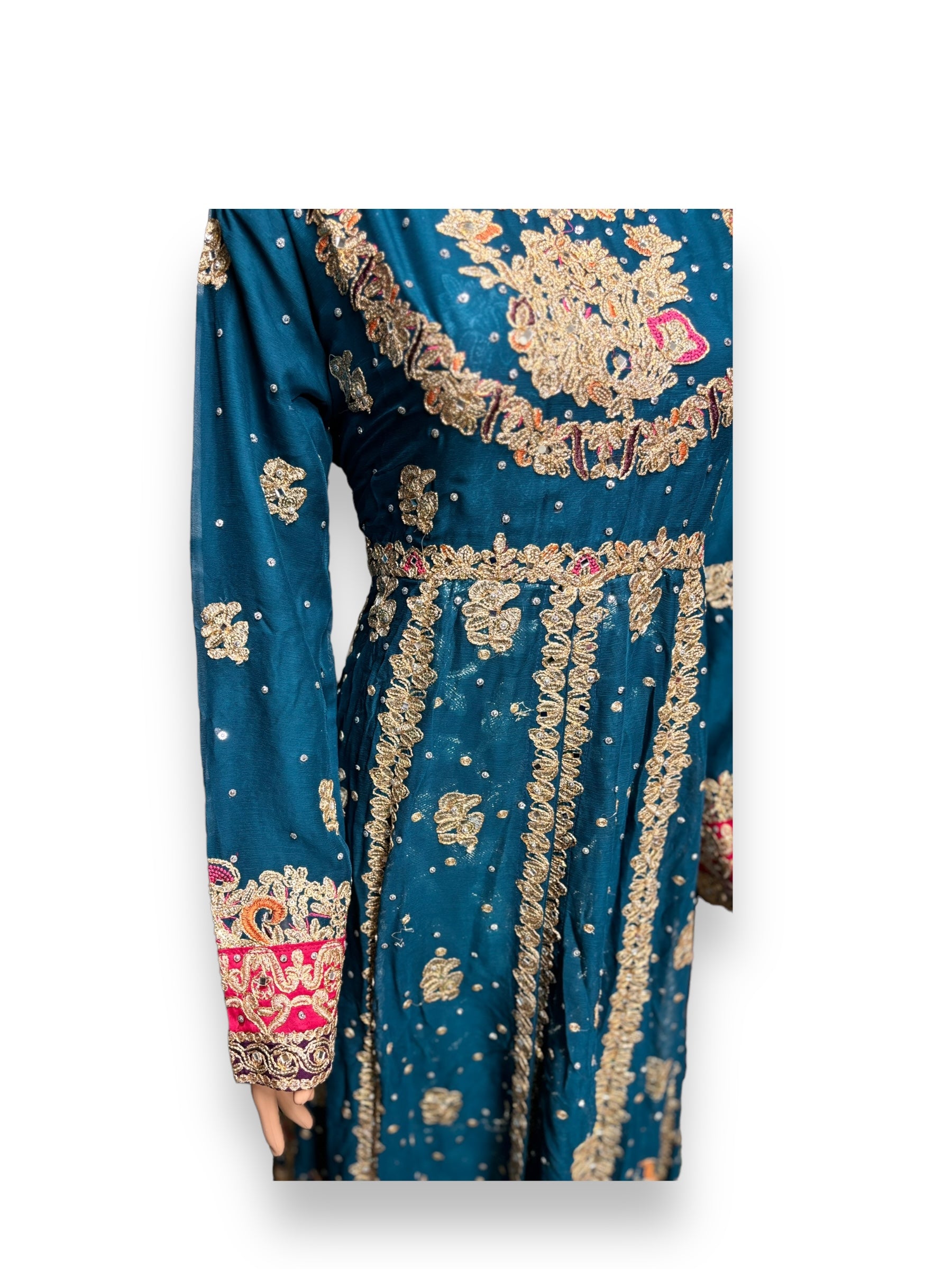 Traditional designer maxi gown salwar kameez for women by Saree Ghor Charlotte, featuring elegant ethnic wear with intricate details.