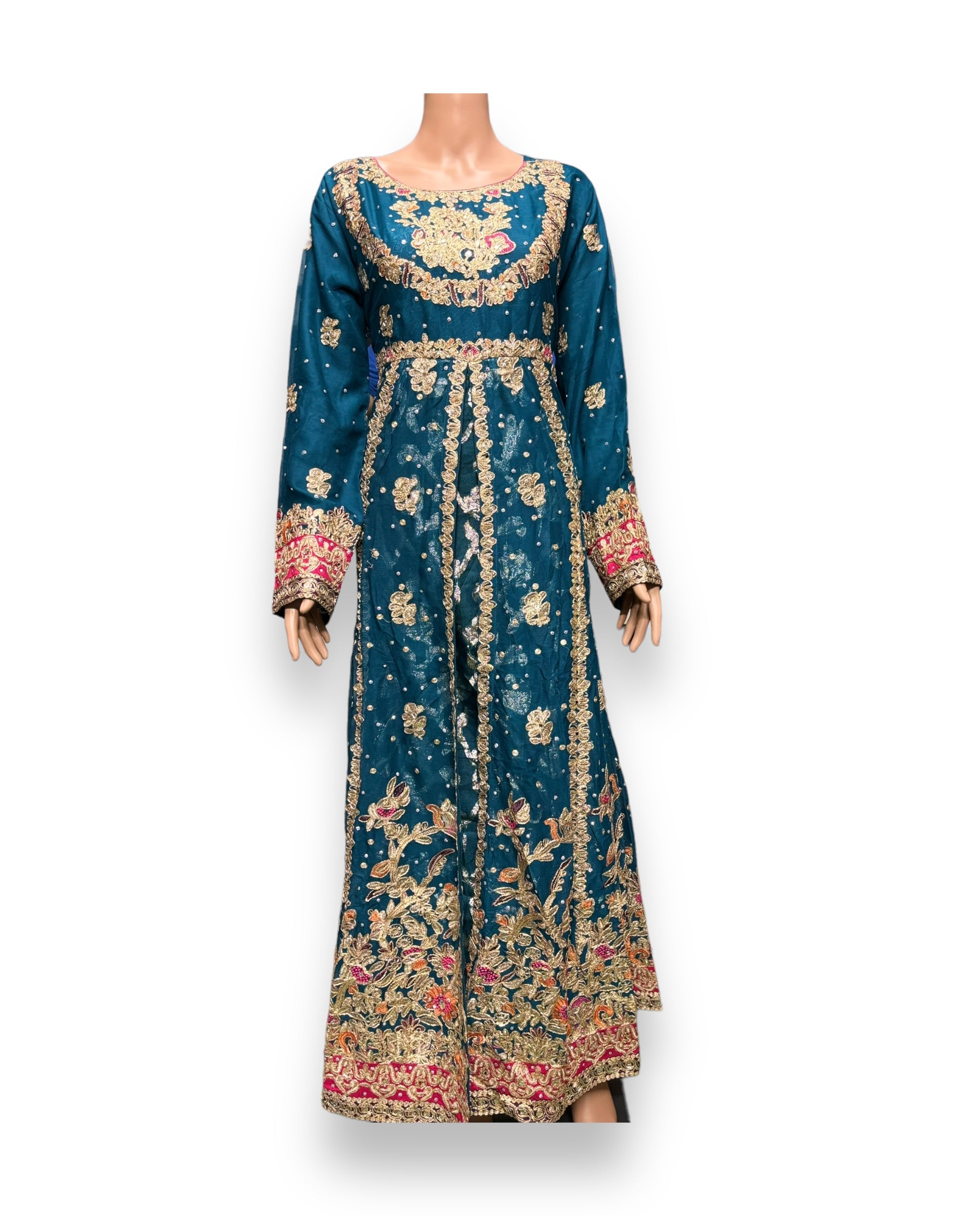 Traditional Saree Ghor Charlotte maxi gown for women, showcasing intricate ethnic design and vibrant cultural style.