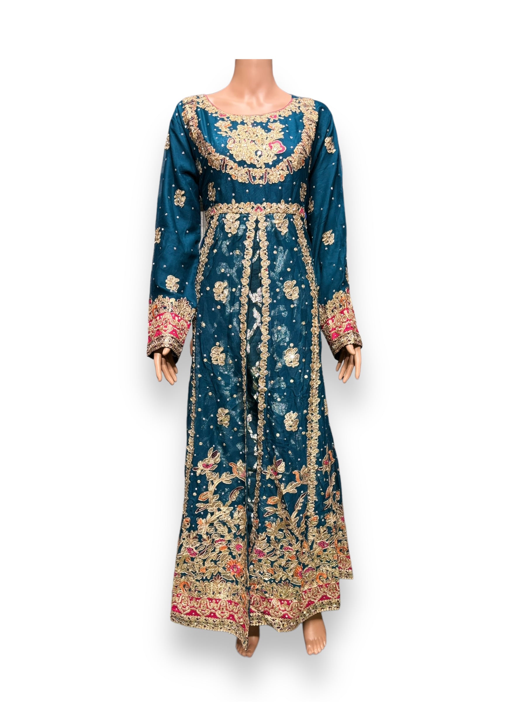 Traditional Saree Ghor Charlotte Maxi Gown for women, showcasing intricate ethnic design and vibrant cultural style.