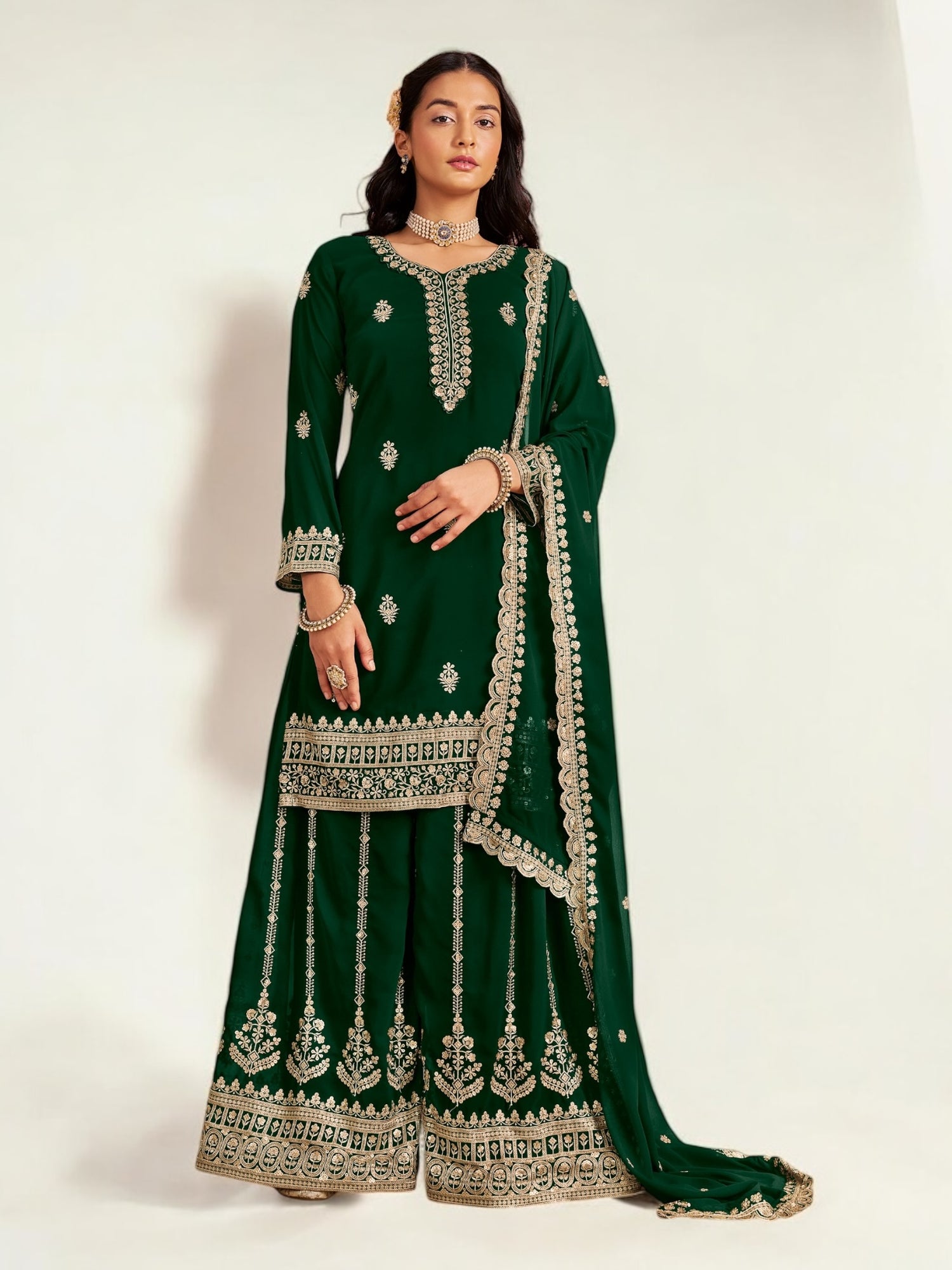 Traditional Designer Salwar Kameez Suit - Ethnic Wear for Women - 222 - Saree Ghor Charlotte