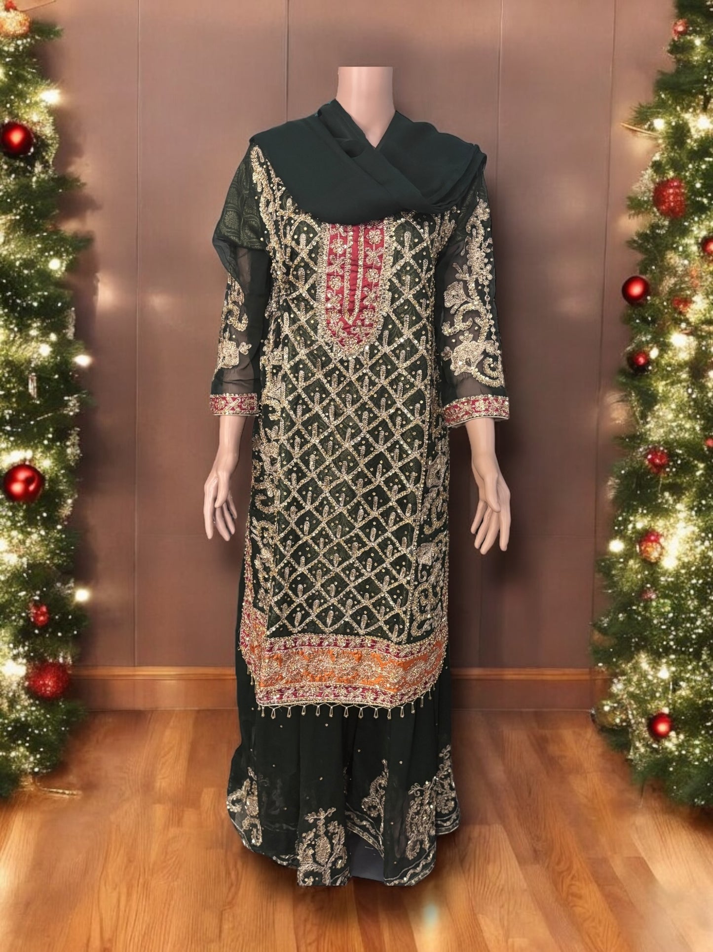 Traditional Designer Sharara Salwar Kameez Set – Ethnic Wear for Women-02 - Saree Ghor Charlotte