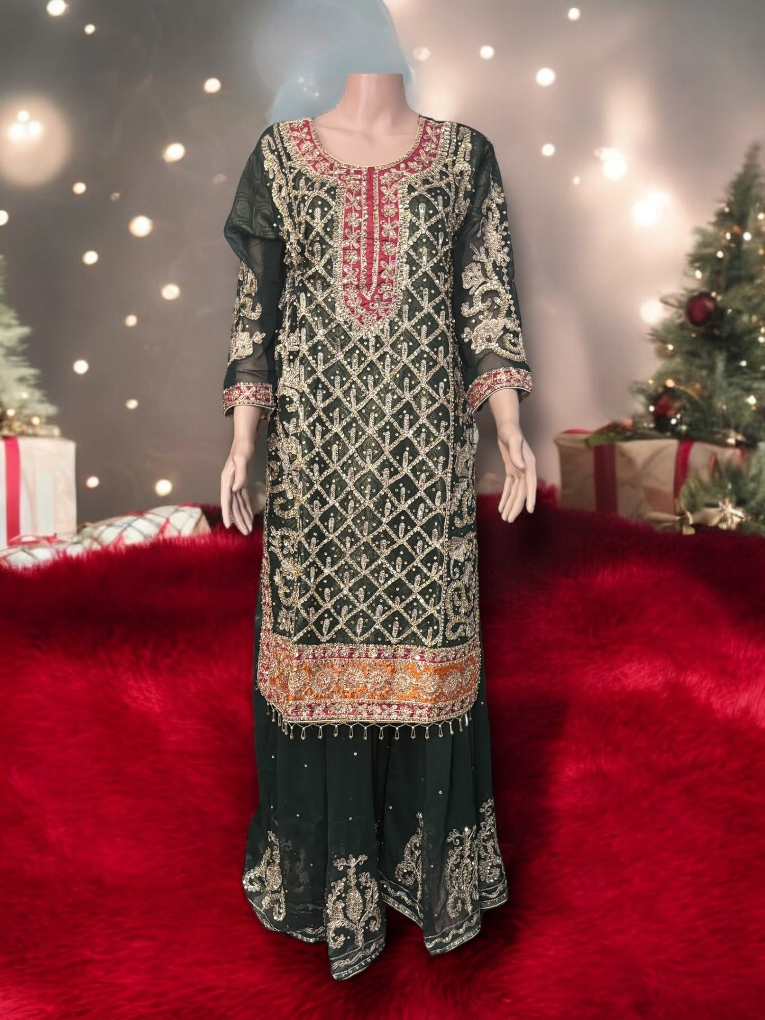 Traditional Designer Sharara Salwar Kameez Set – Ethnic Wear for Women-02 - Saree Ghor Charlotte