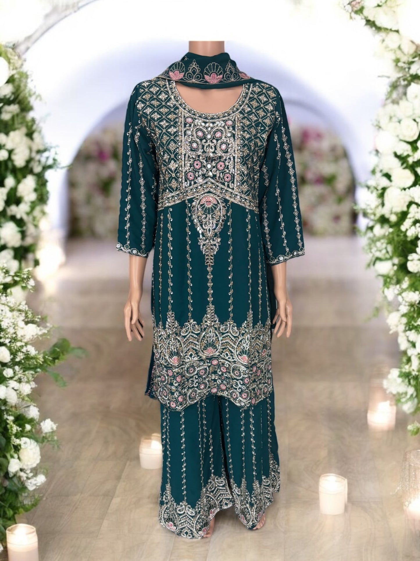 Traditional Designer Sharara Salwar Kameez Suit - Ethnic Wear - 203 - Saree Ghor Charlotte