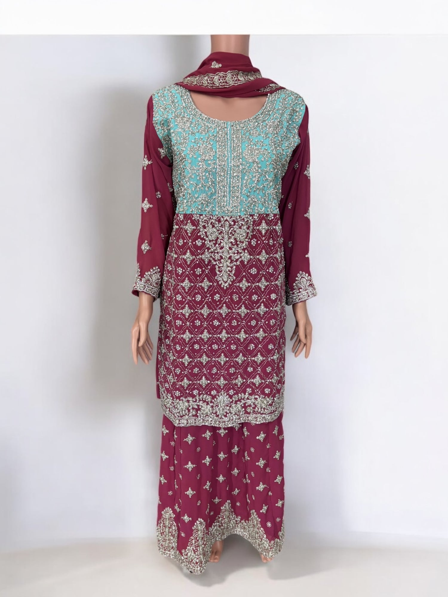 Traditional Designer Sharara Salwar Kameez Suit in Lehenga Style - Ethnic Wear for Women - 211 - Saree Ghor Charlotte
