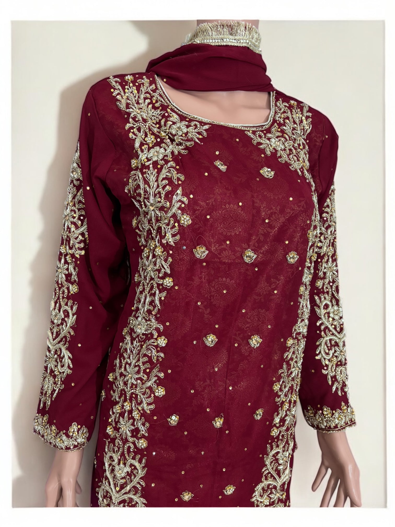Traditional Garara Salwar Kameez suit by Saree Ghor Charlotte, featuring intricate designs and ethnic wear for women.