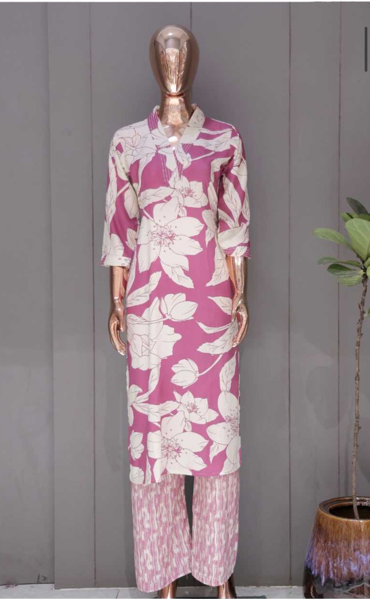 Traditional Kurti set by Saree Ghor Charlotte, ethnic salwar kameez for women with intricate designs and vibrant colors.