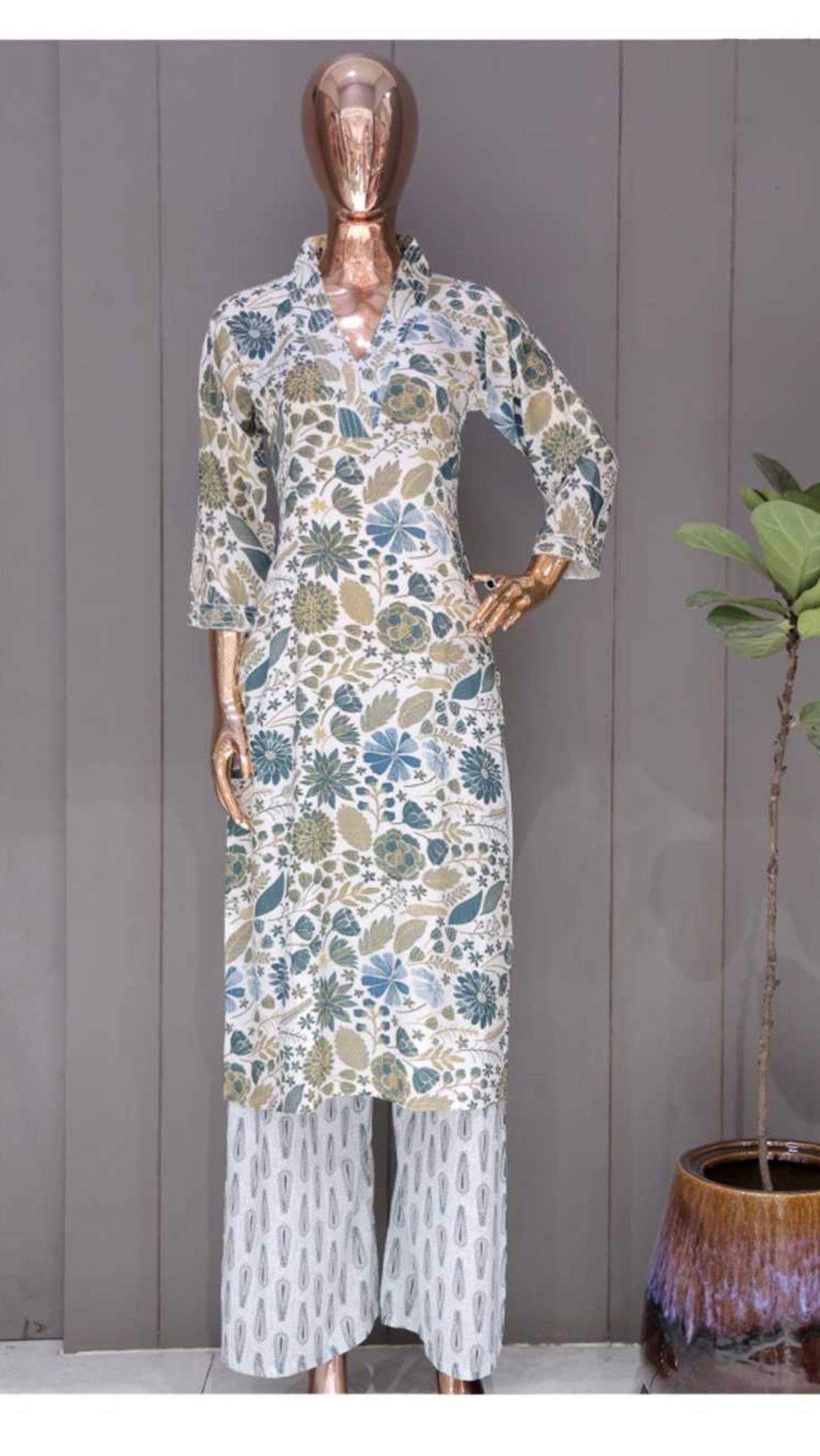 Traditional Kurti Set and Salwar Kameez by Saree Ghor Charlotte, ethnic wear for women with intricate embroidery.