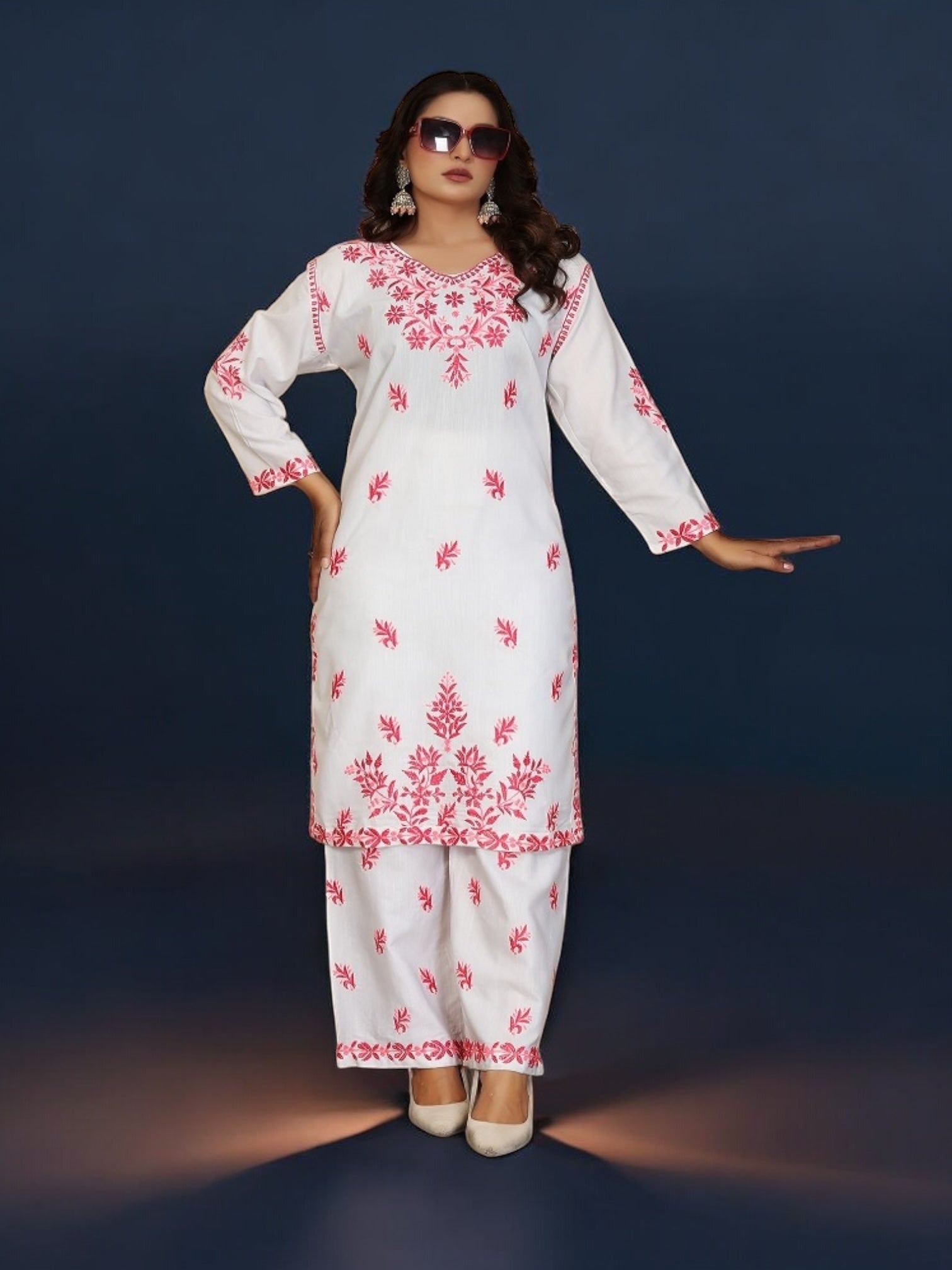 Traditional Kurti set by Saree Ghor Charlotte, ethnic salwar kameez for women with intricate design and vibrant colors.