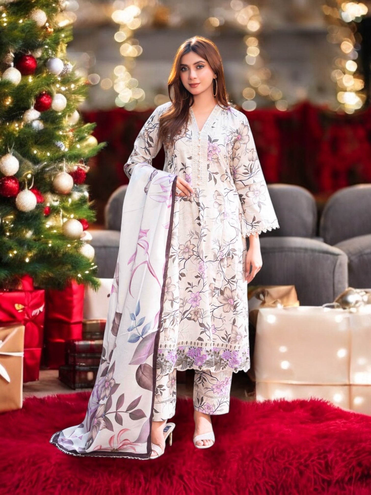 Traditional Pakistani Salwar Kameez by Saree Ghor Charlotte, showcasing intricate embroidery and vibrant ethnic wear for women.