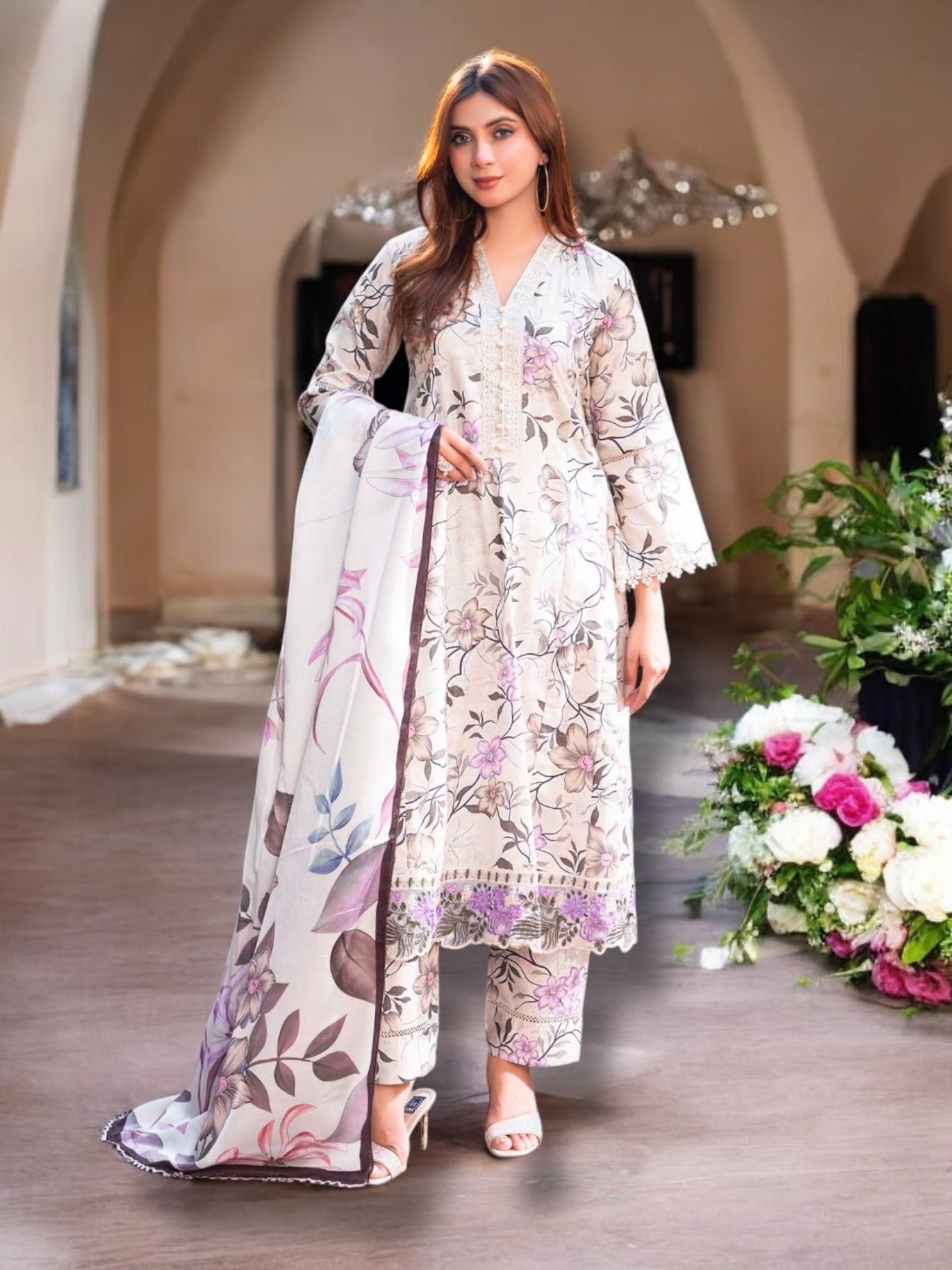 Traditional Pakistani Salwar Kameez by Saree Ghor Charlotte, vibrant ethnic wear for women with intricate designs and colorful fabric.