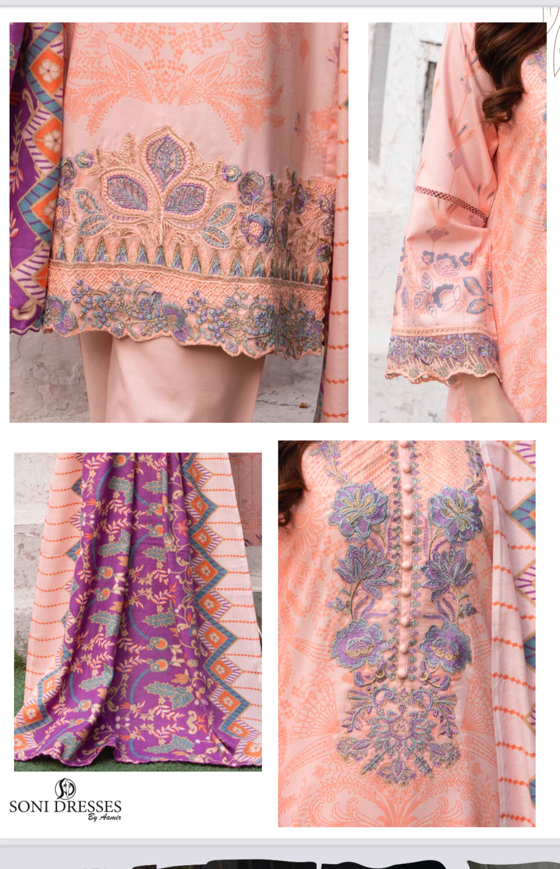 Traditional Pakistani Salwar Kameez by Saree Ghor Charlotte showing intricate embroidery and vibrant fabric for women’s ethnic wear.