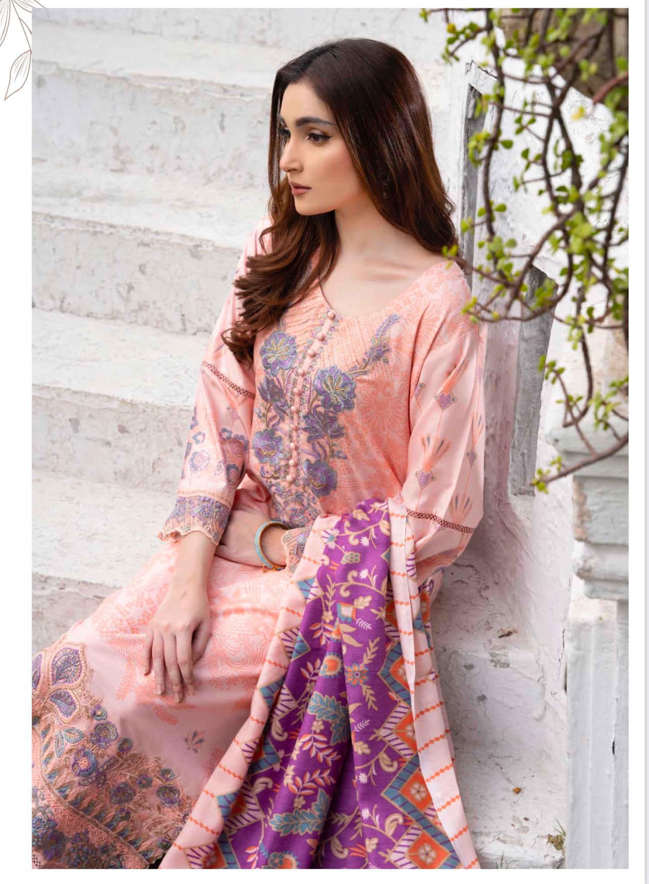 Traditional Pakistani Salwar Kameez by Saree Ghor Charlotte, featuring vibrant ethnic wear with intricate patterns and elegant fabric.