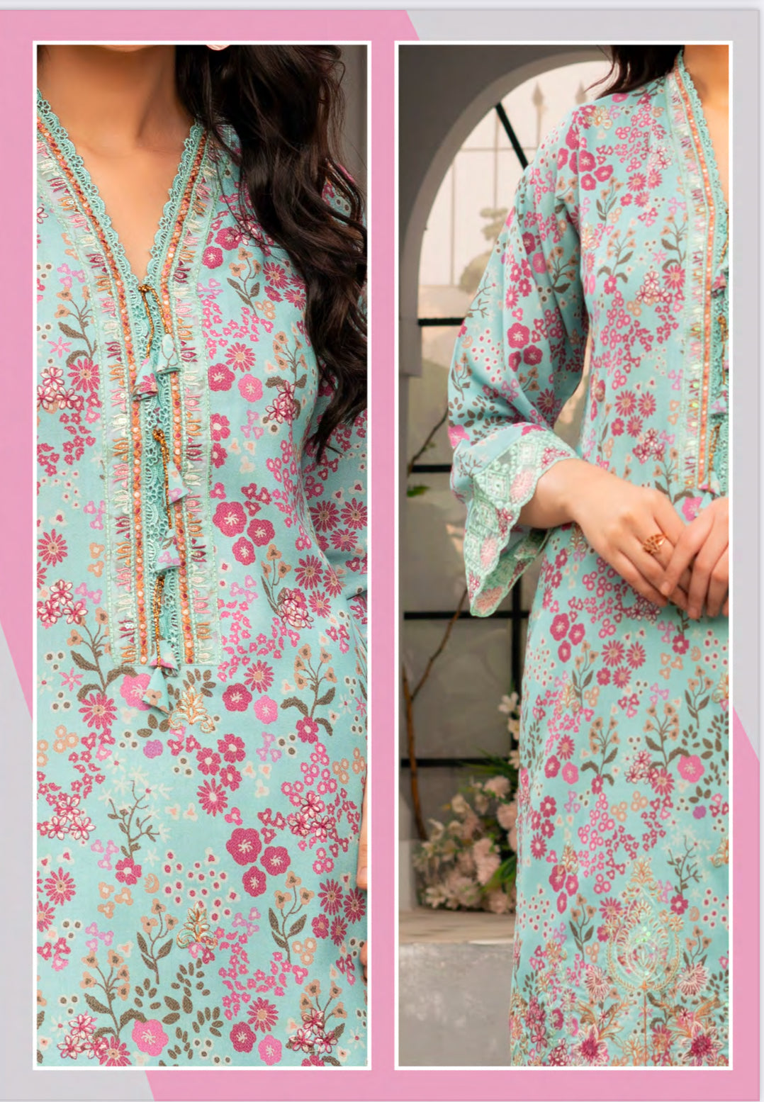 Traditional Pakistani Salwar Kameez by Saree Ghor Charlotte, ethnic wear for women with vibrant fabric and intricate design.