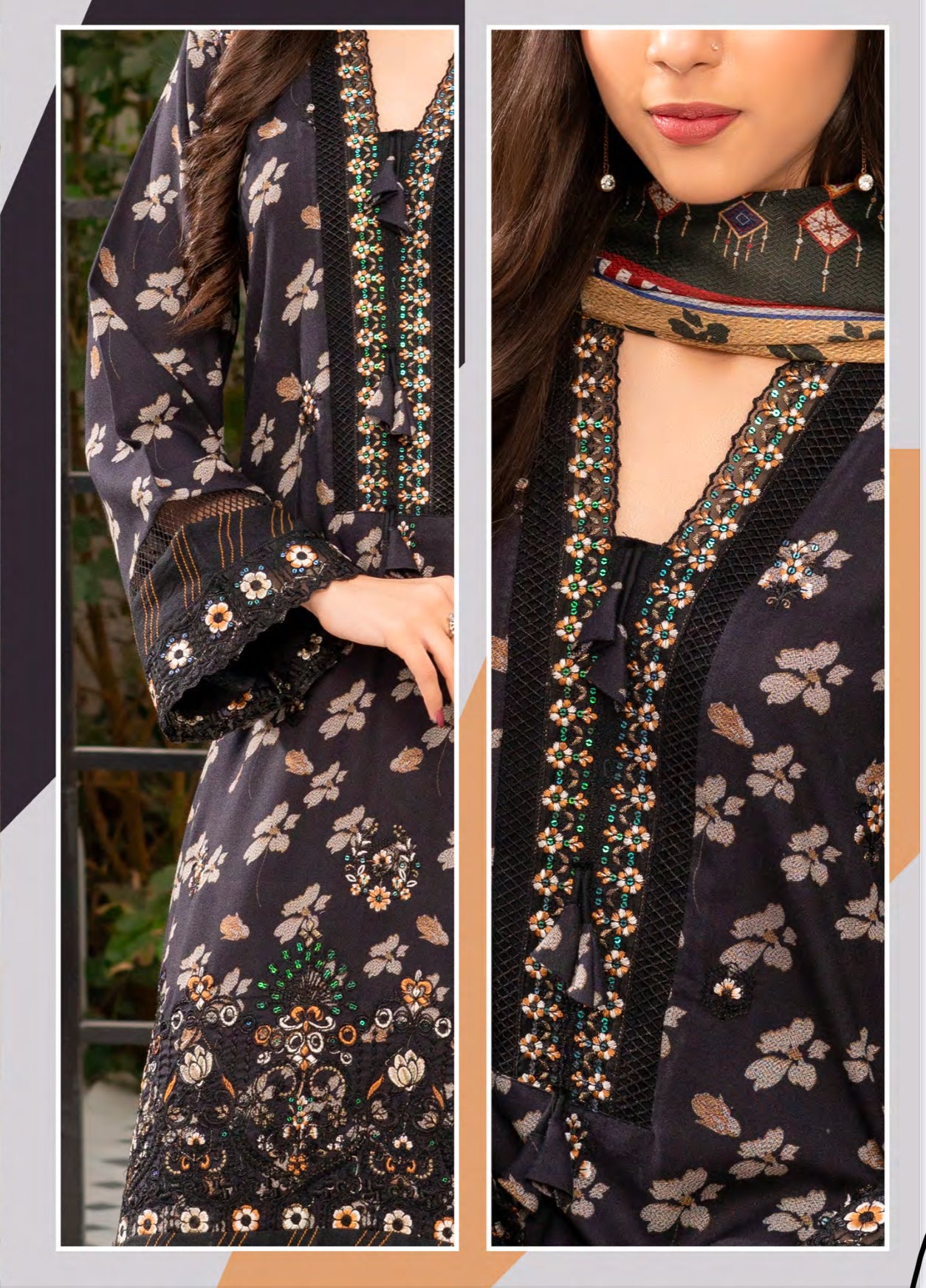 Traditional Pakistani Salwar Kameez by Saree Ghor Charlotte, elegant ethnic wear for women with intricate embroidery and vibrant fabric.