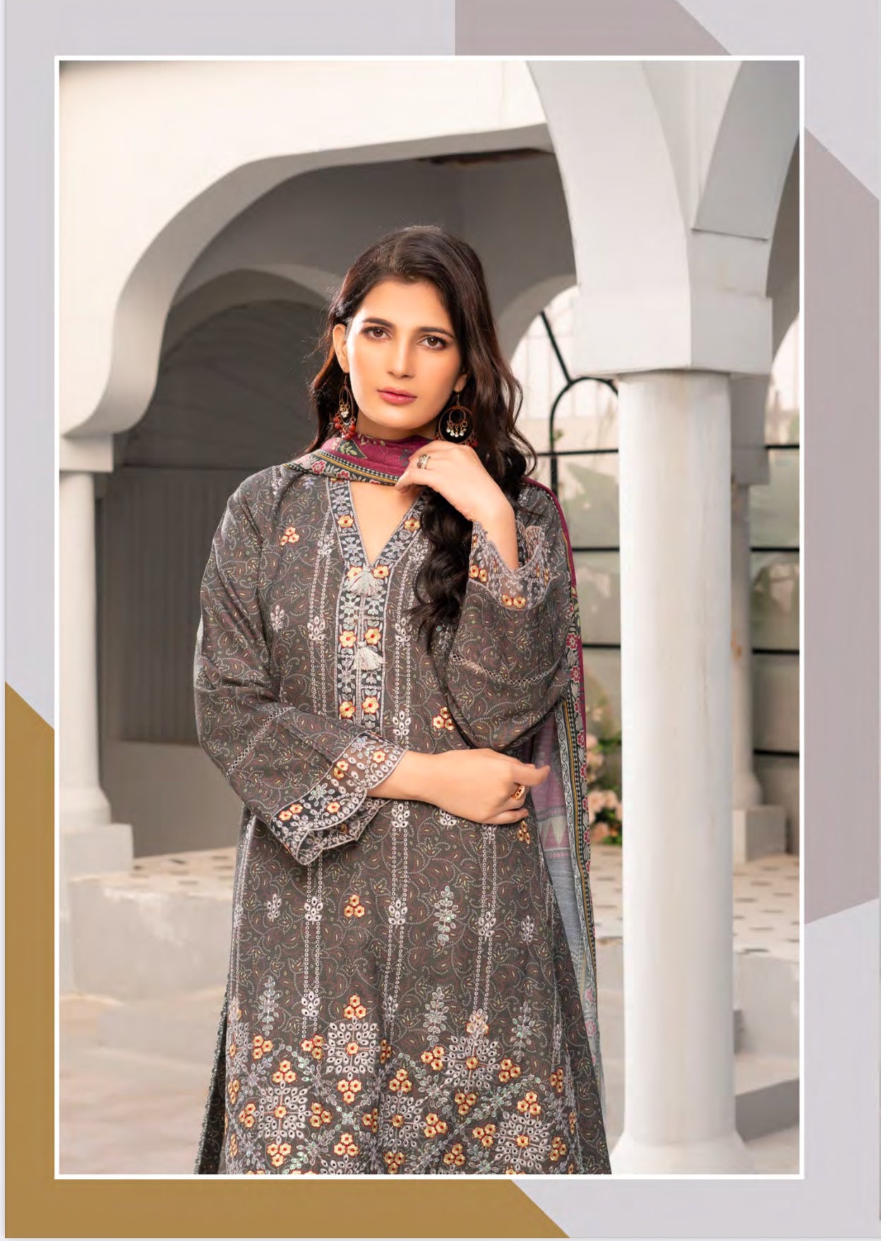 Traditional Pakistani Salwar Kameez by Saree Ghor Charlotte, showcasing vibrant ethnic wear for women with intricate design details.
