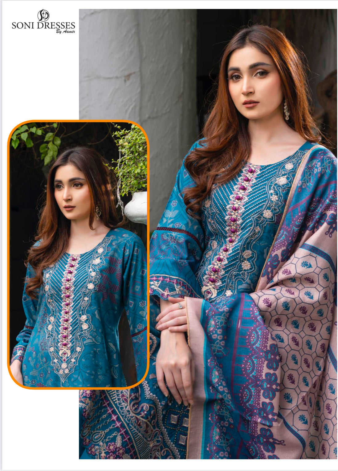Traditional Pakistani Salwar Kameez by Saree Ghor Charlotte featuring intricate embroidery and vibrant ethnic wear for women.