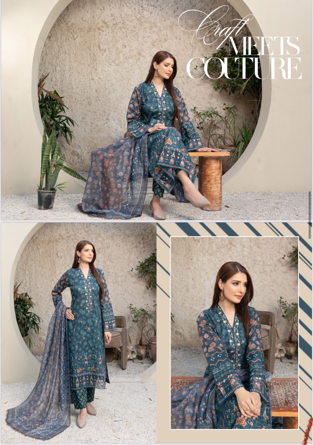 Traditional Pakistani Salwar Kameez by Saree Ghor Charlotte, featuring vibrant ethnic wear for women with intricate embroidery.