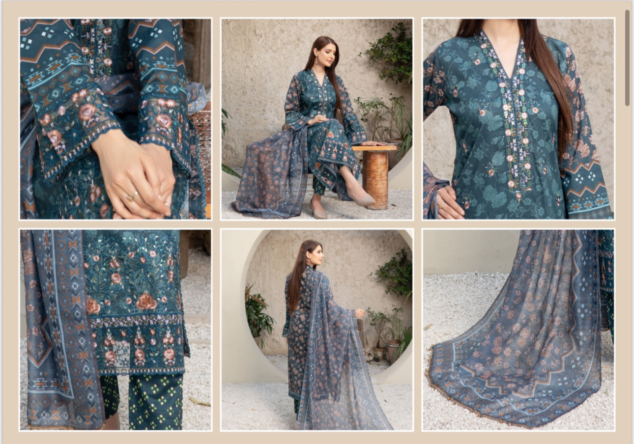 Traditional Pakistani Salwar Kameez by Saree Ghor Charlotte featuring vibrant ethnic wear for women with intricate patterns and colorful fabric.