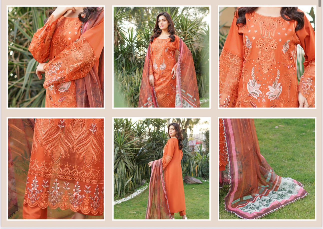 Traditional Pakistani Salwar Kameez by Saree Ghor Charlotte, showcasing vibrant ethnic wear with intricate patterns for women.