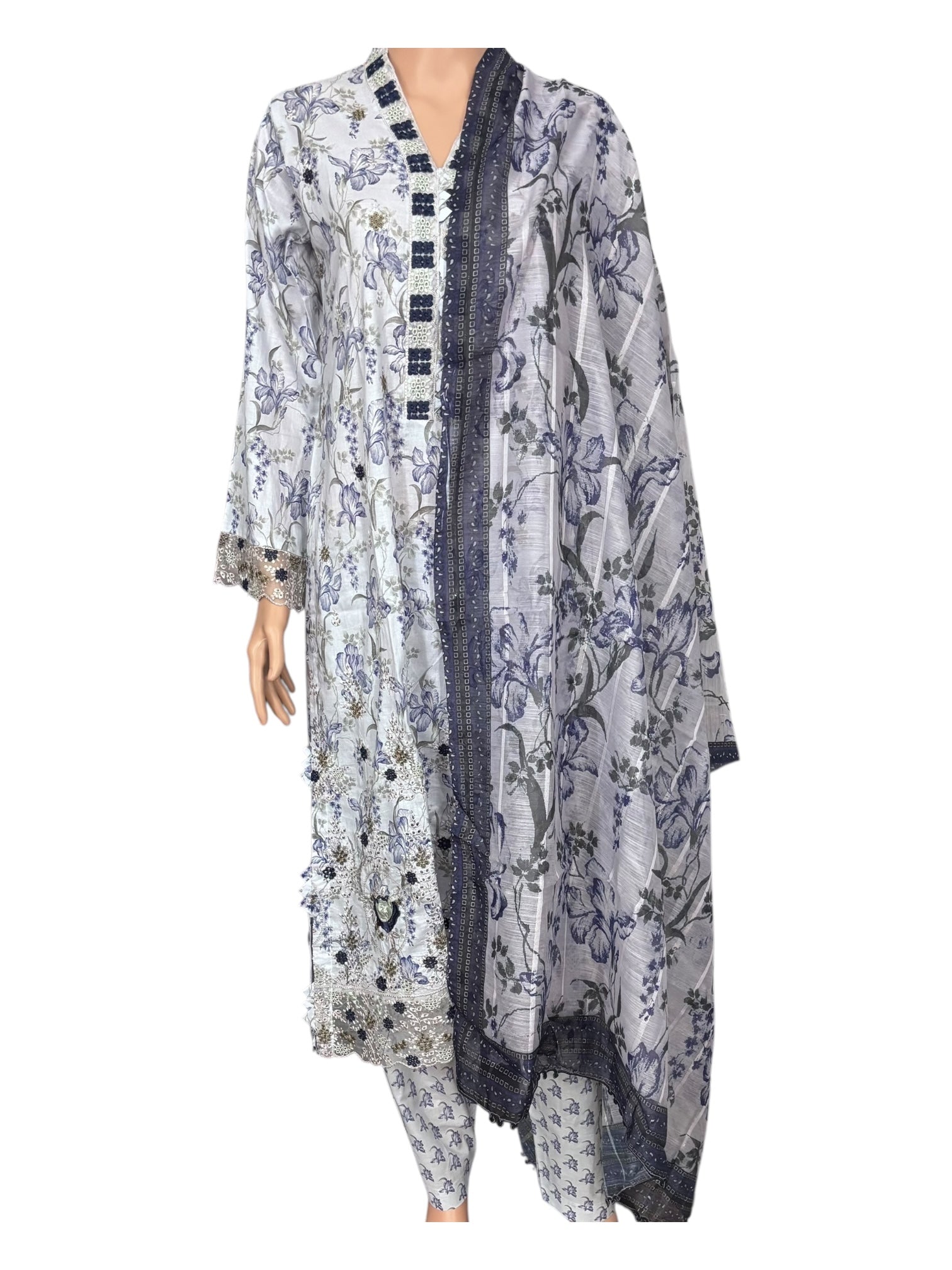 Traditional Pakistani Salwar Kameez by Saree Ghor Charlotte, featuring vibrant ethnic wear for women with intricate embroidery.