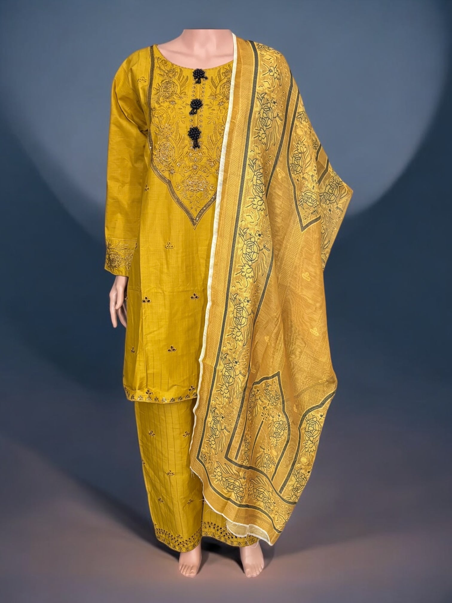 Traditional Pakistani Salwar Kameez by Saree Ghor Charlotte, elegant ethnic wear for women with intricate design details.