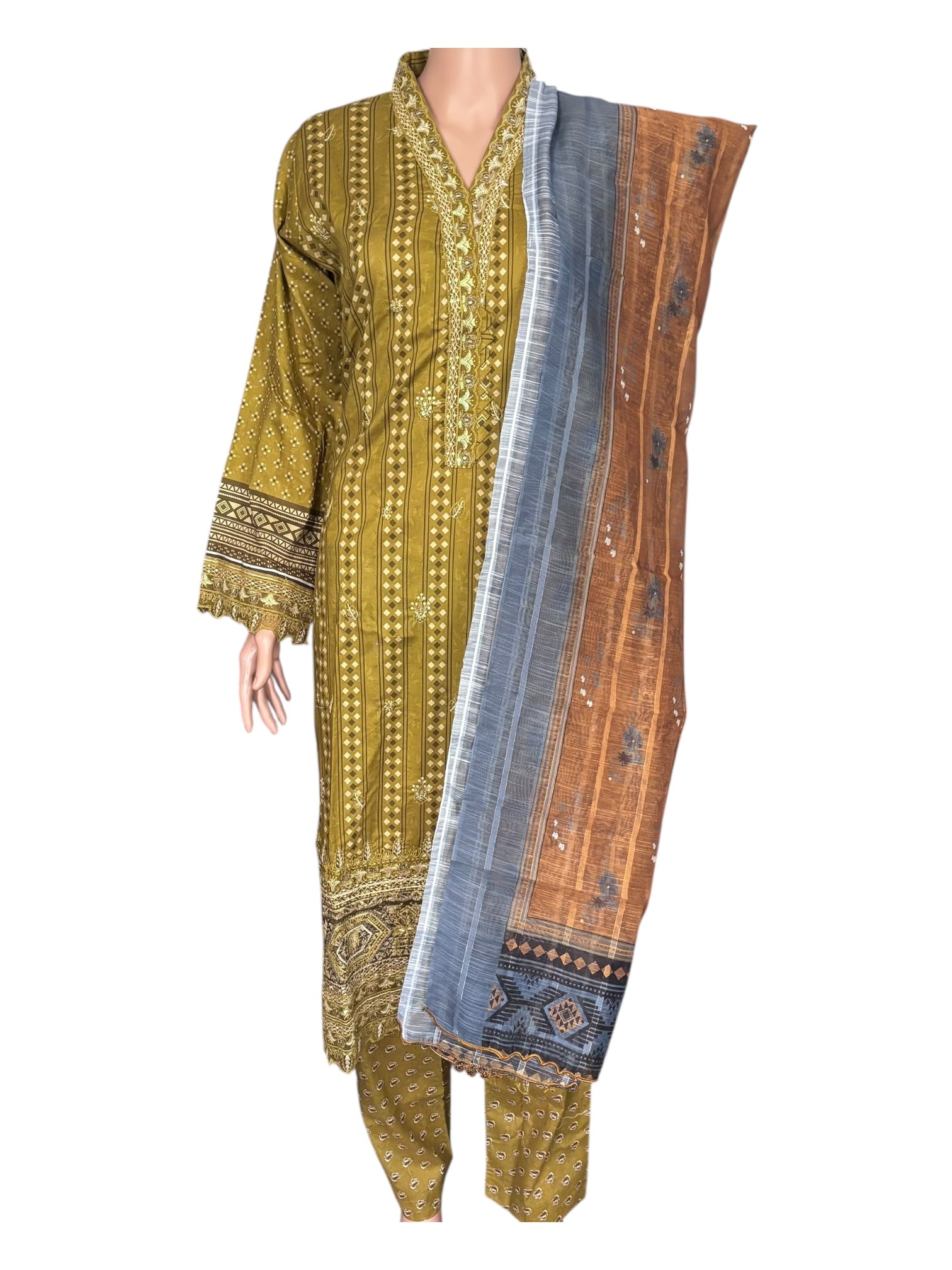 Traditional Pakistani Salwar Kameez by Saree Ghor Charlotte, featuring intricate embroidery and vibrant ethnic wear for women.