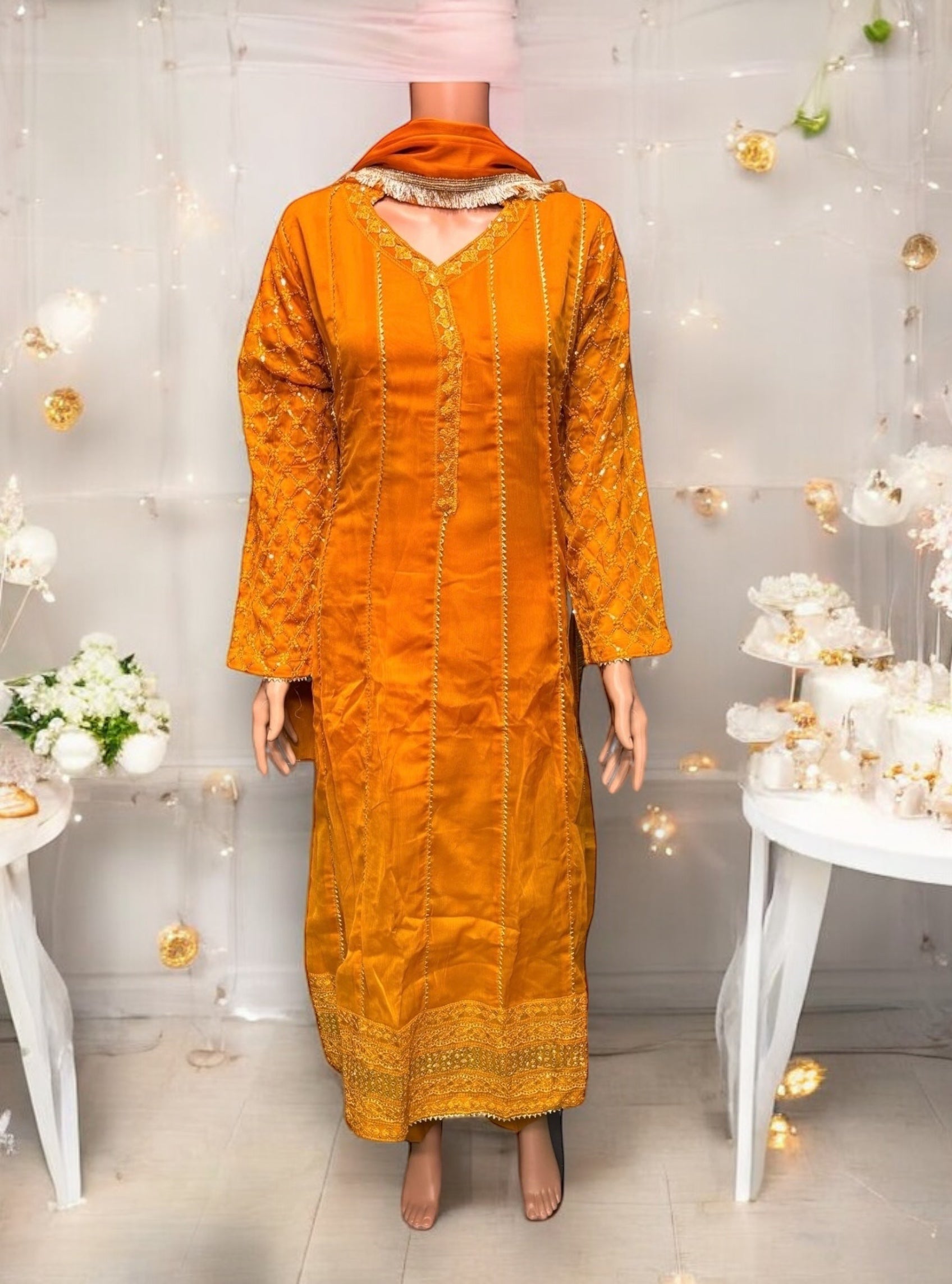 Traditional Salwar Kameez by Saree Ghor Charlotte, ethnic party wear dress for women with intricate ethnic detailing.