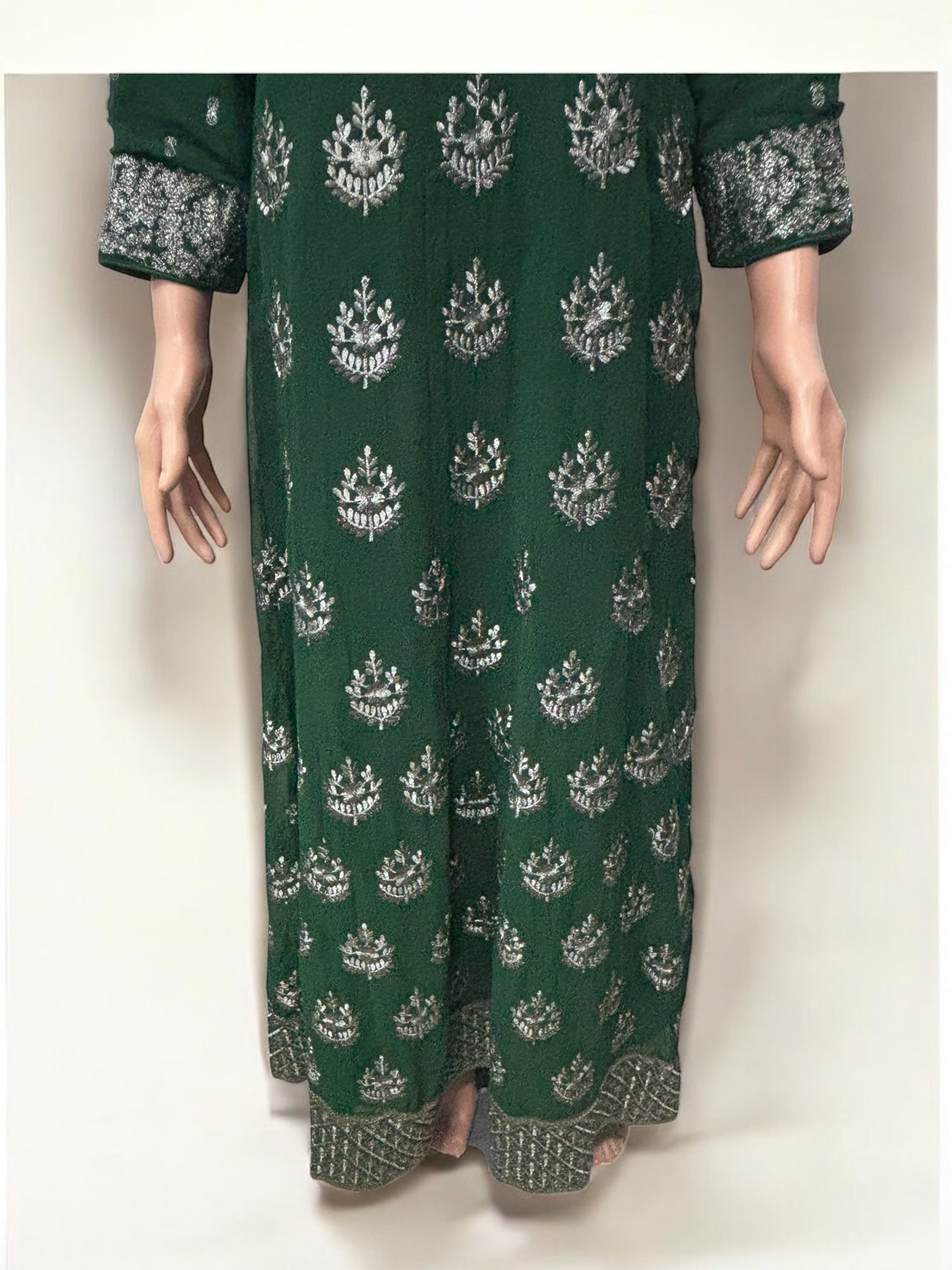 Traditional party wear gown by Saree Ghor Charlotte, elegant salwar kameez for women in ethnic and cultural style.
