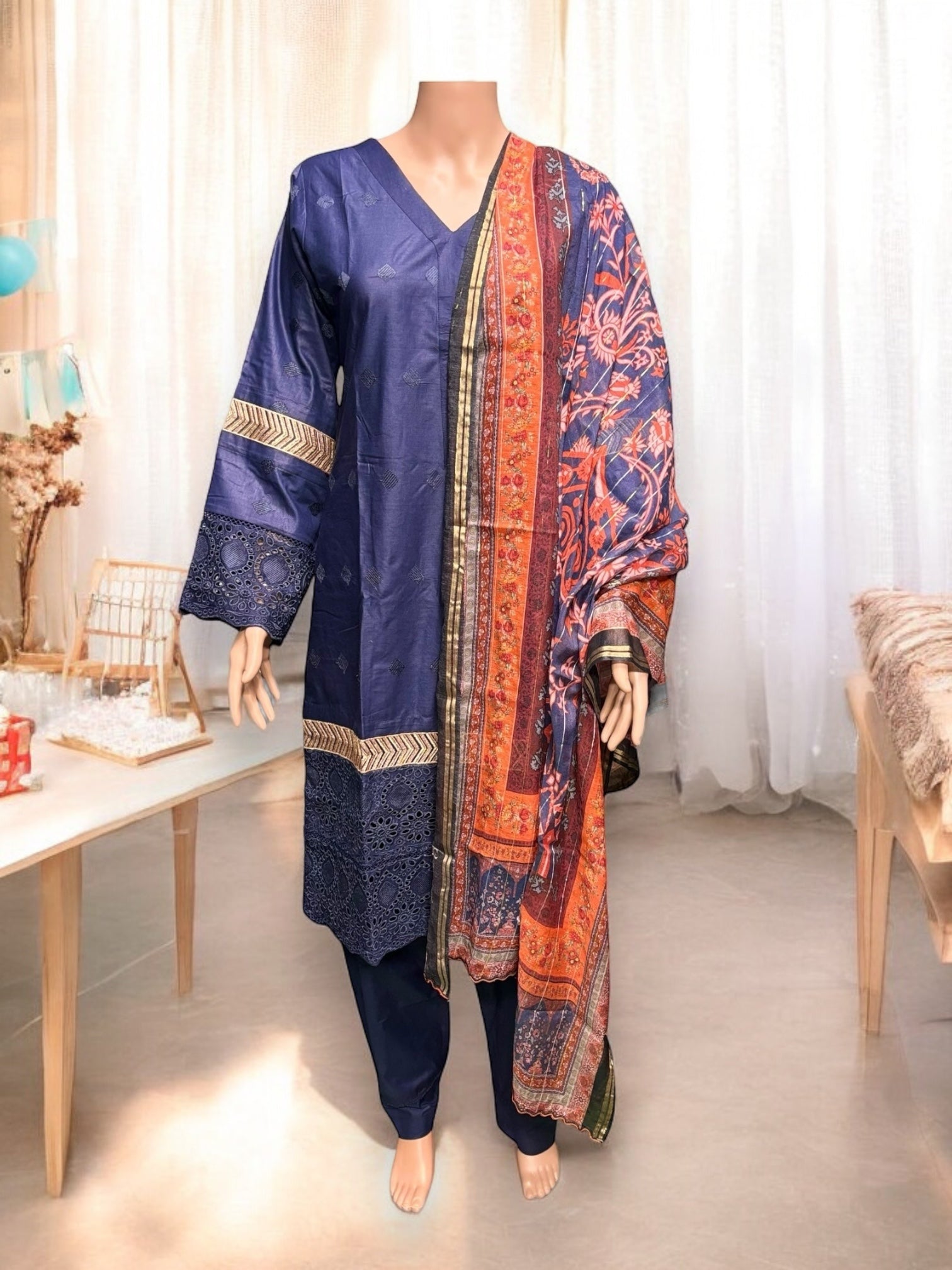Traditional Saree Ghor Charlotte Salwar Kameez set for women, featuring vibrant ethnic wear with detailed embroidery and classic style.