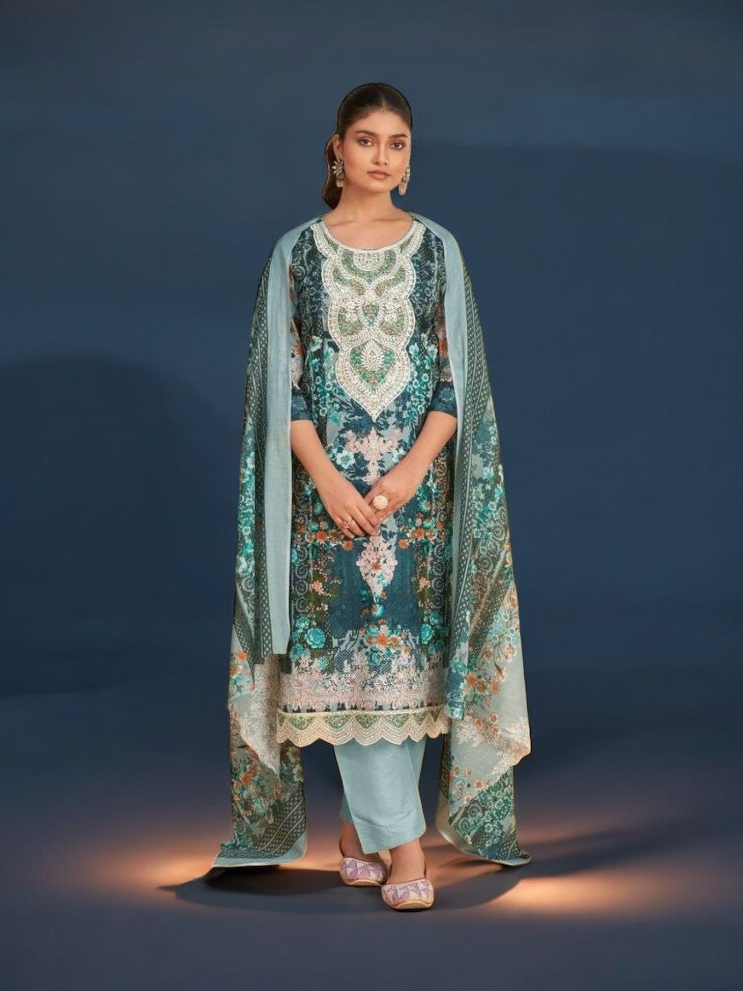 Traditional Salwar Kameez set by Saree Ghor Charlotte featuring intricate ethnic embroidery for women, casual and cultural wear.