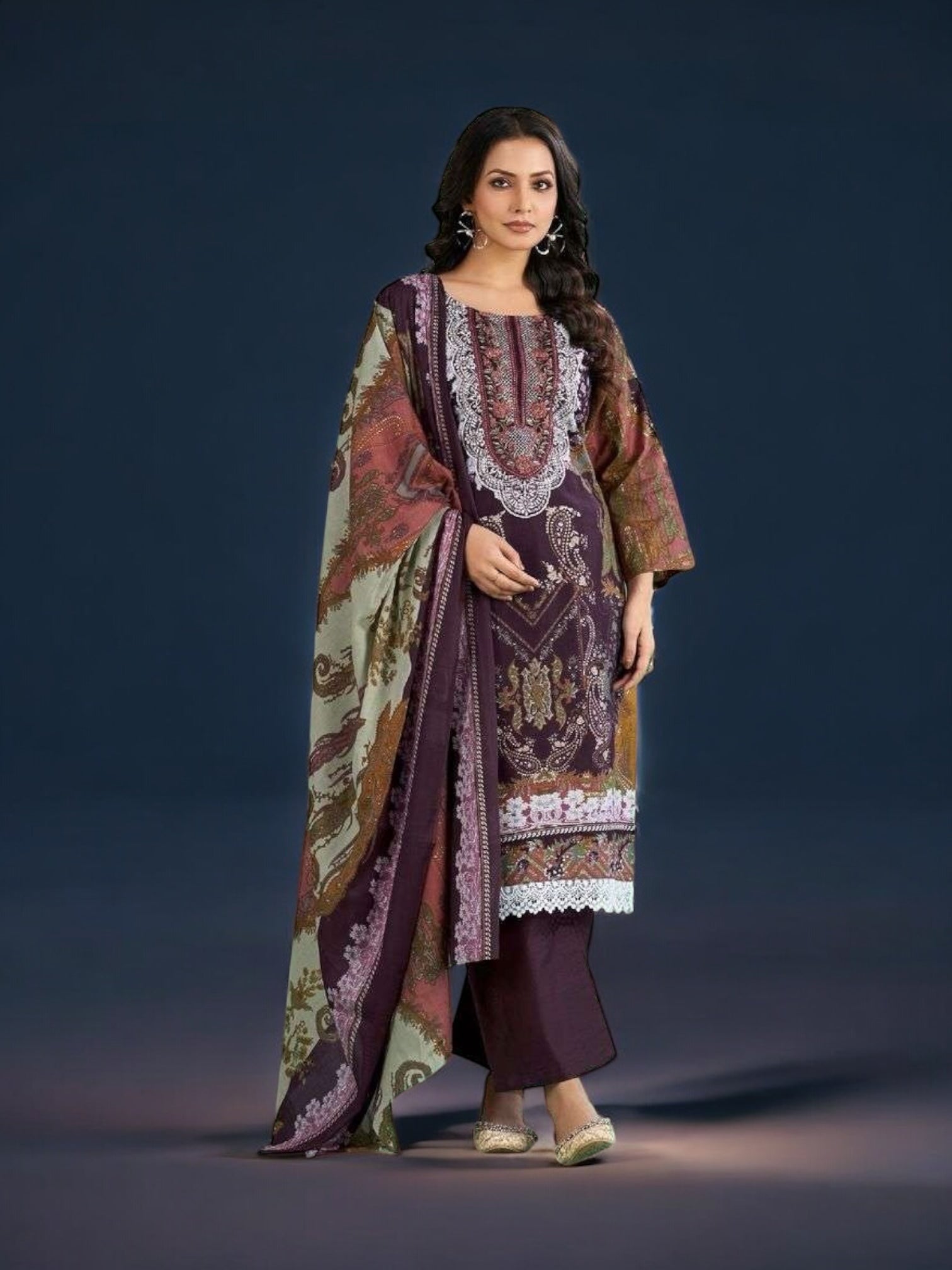 Traditional Salwar Kameez set by Saree Ghor Charlotte, featuring vibrant ethnic wear for women with intricate embroidery.