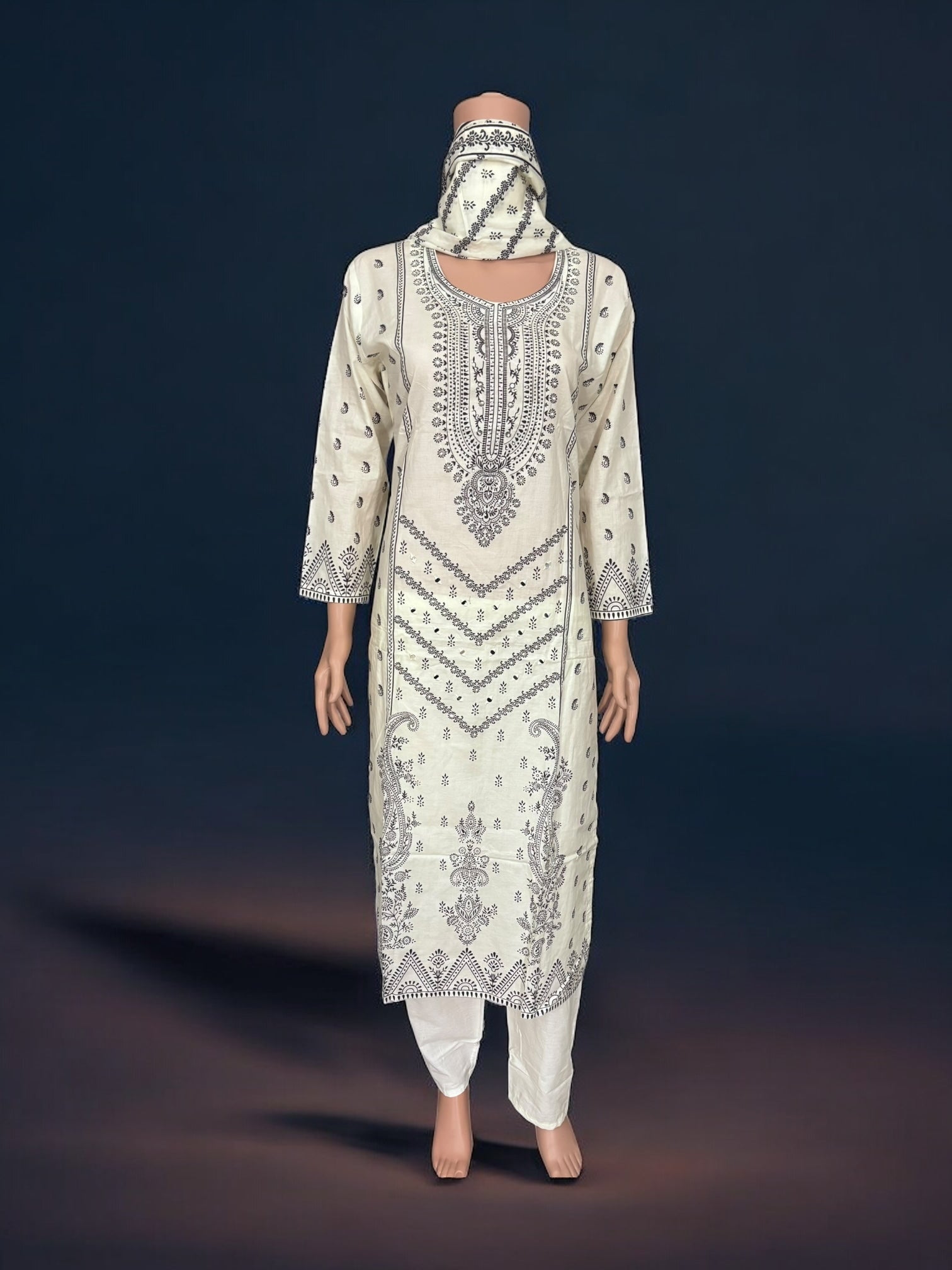 Traditional Salwar Kameez set by Saree Ghor Charlotte, ethnic women's cultural wear with intricate embroidery and vibrant fabric.