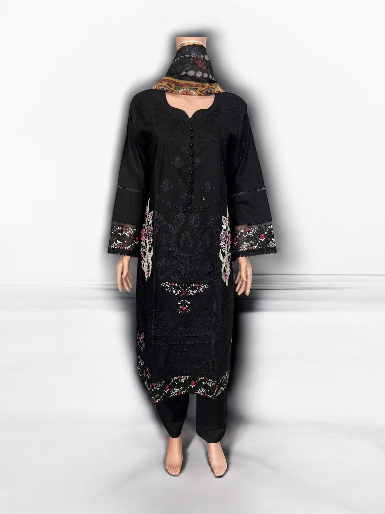 Traditional Salwar Kameez set by Saree Ghor Charlotte featuring intricate embroidery, ethnic wear for women, Ju41.