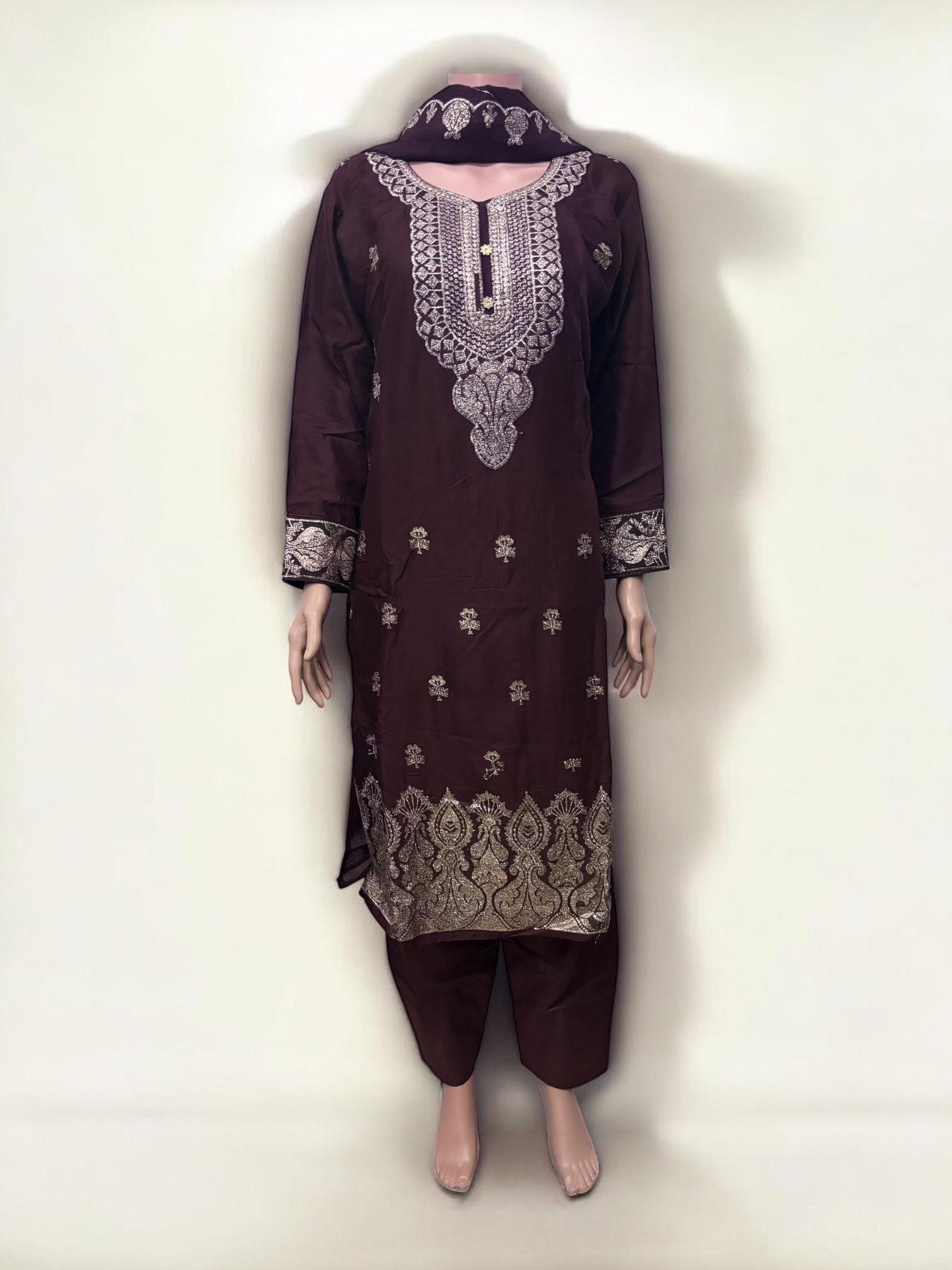 Traditional Saree Ghor Charlotte Salwar Kameez set for women, featuring ethnic wear with intricate design and vibrant fabric.