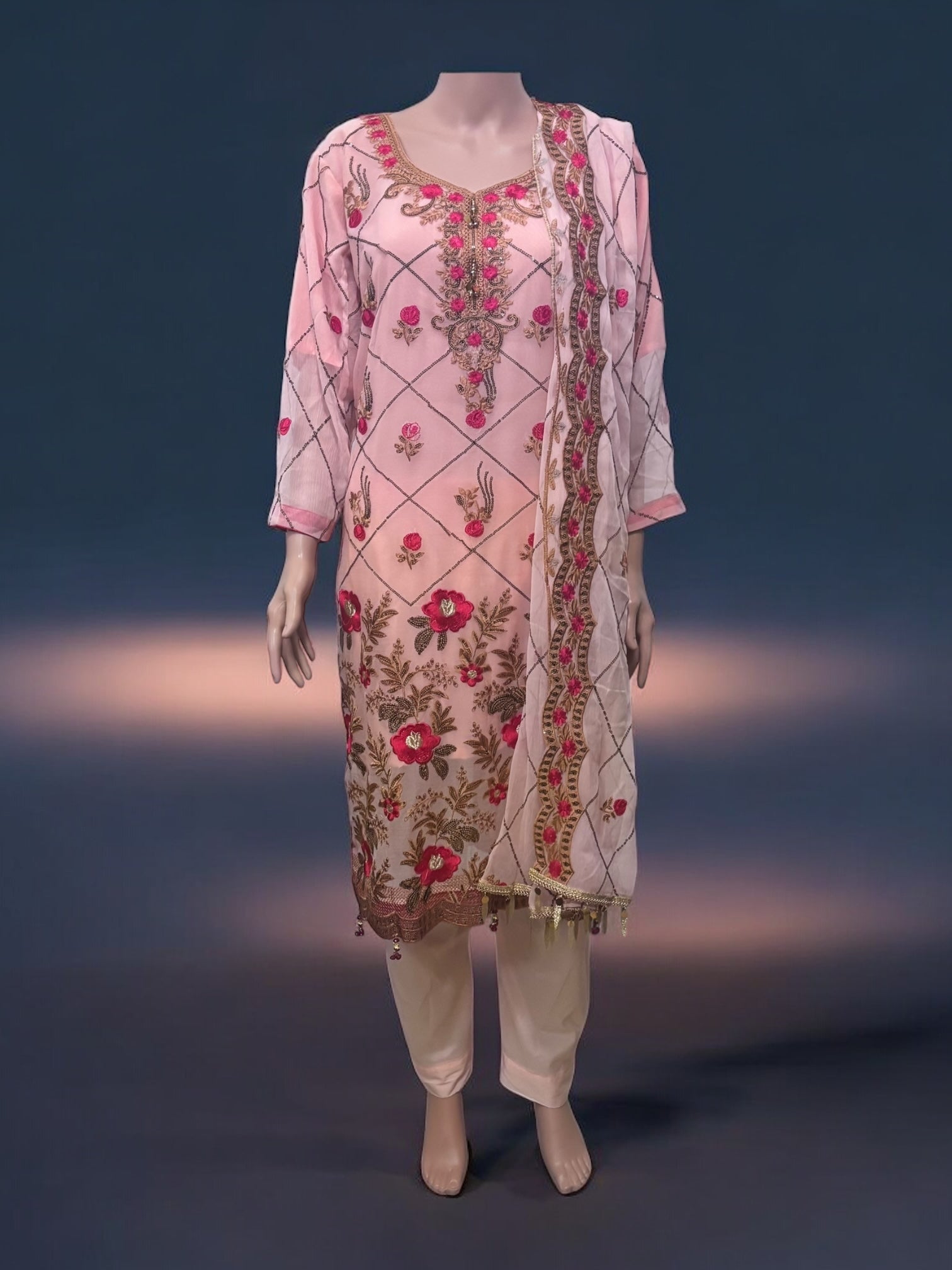 Traditional Saree Ghor Charlotte Salwar Kameez set for women, featuring vibrant ethnic wear with intricate detailing.