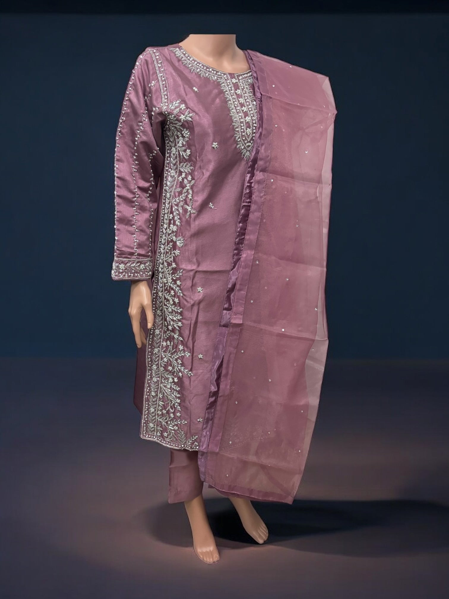 Traditional Saree Ghor Charlotte Salwar Kameez set for women, ethnic wear with intricate designs and vibrant colors.