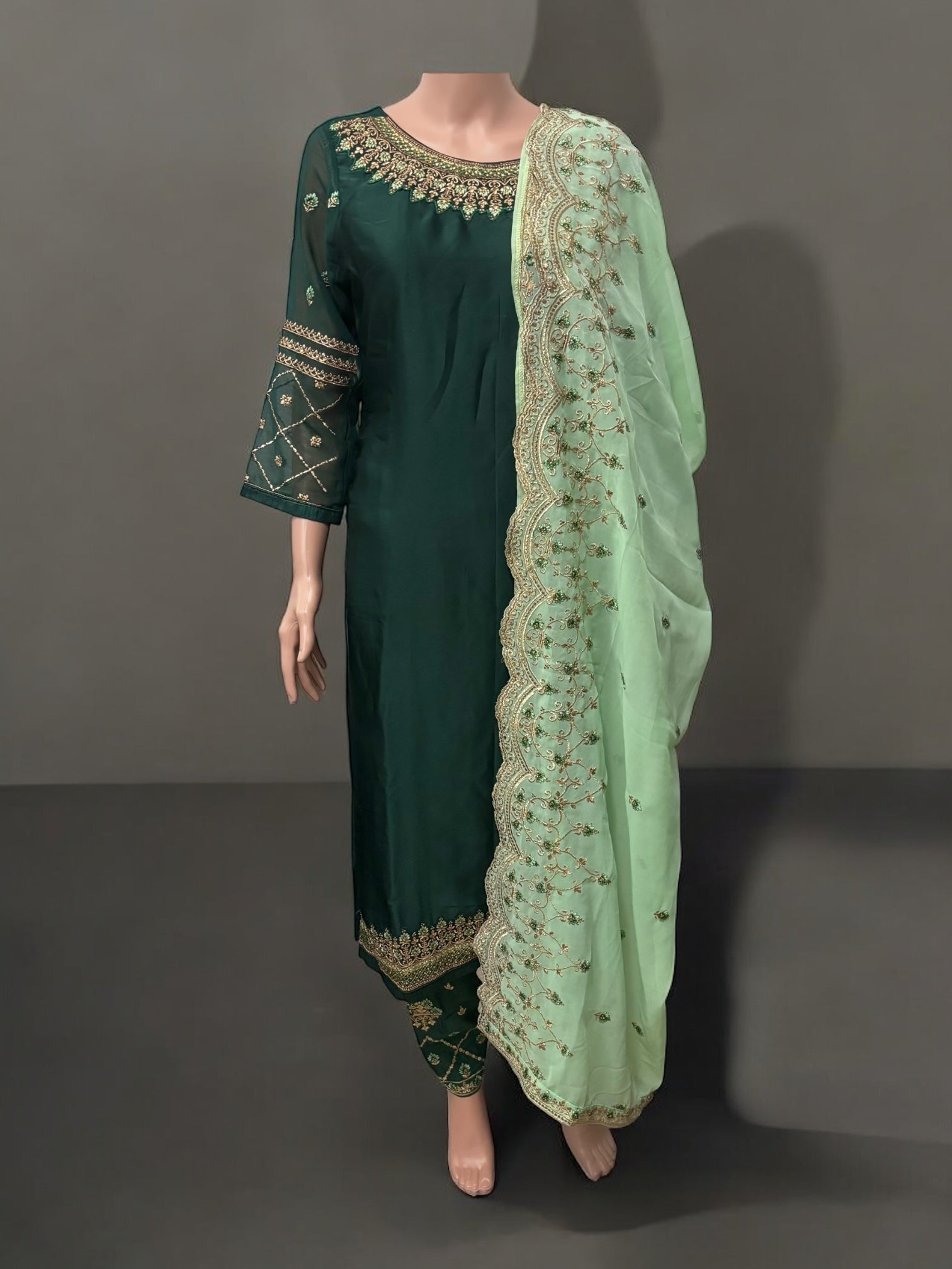 Traditional Saree Ghor Charlotte Salwar Kameez set for women, ethnic wear with intricate design and vibrant fabric.
